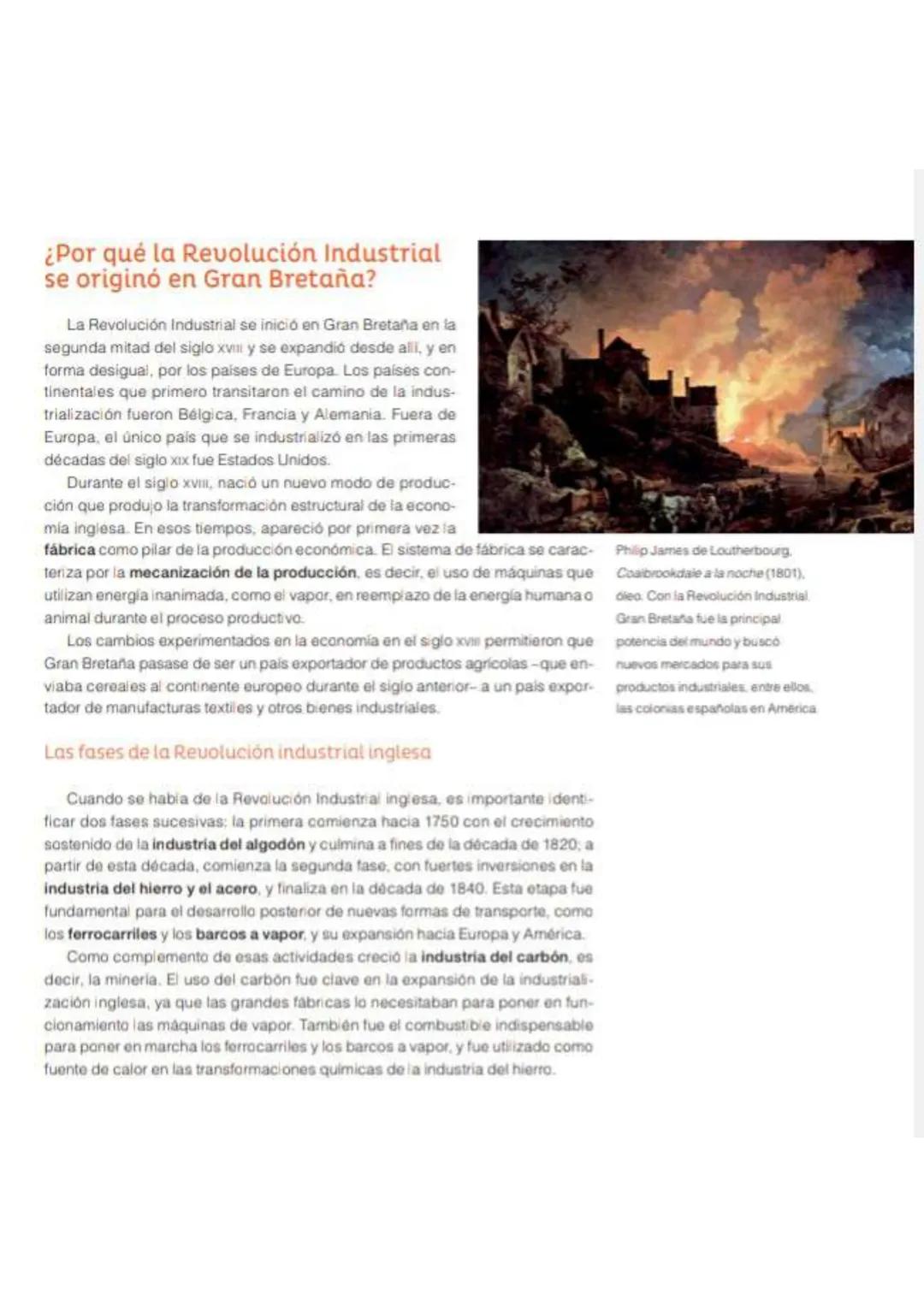 # El concepto de Revolución Industrial
Hilanderia de algodón. La máquina
de vapor fue una de las innovaciones
técnicas clave para el desarr