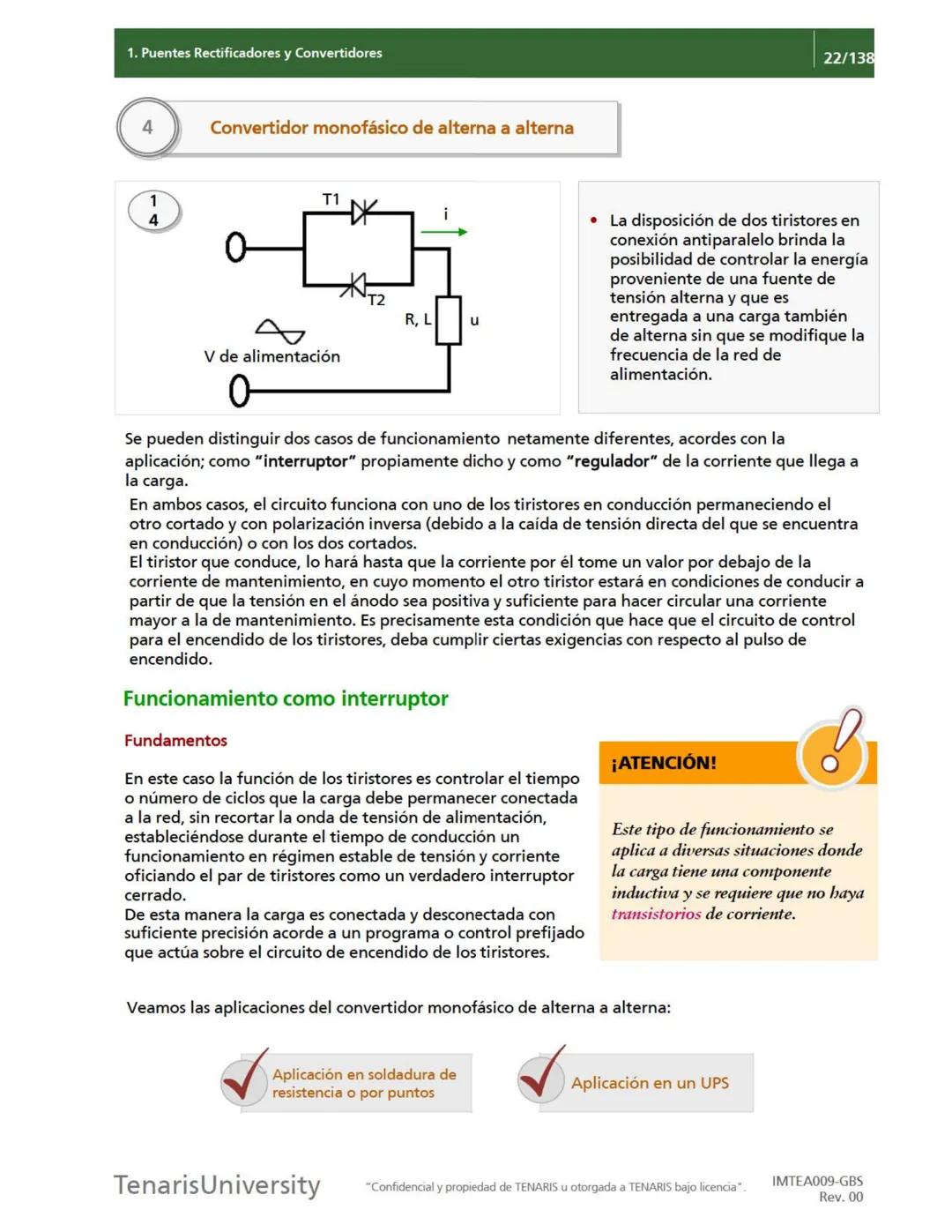 # 1. Puentes Rectificadores y Convertidores
21/138
## Diferencias entre convertidores y rectificadores
Las diferencias entre los puentes