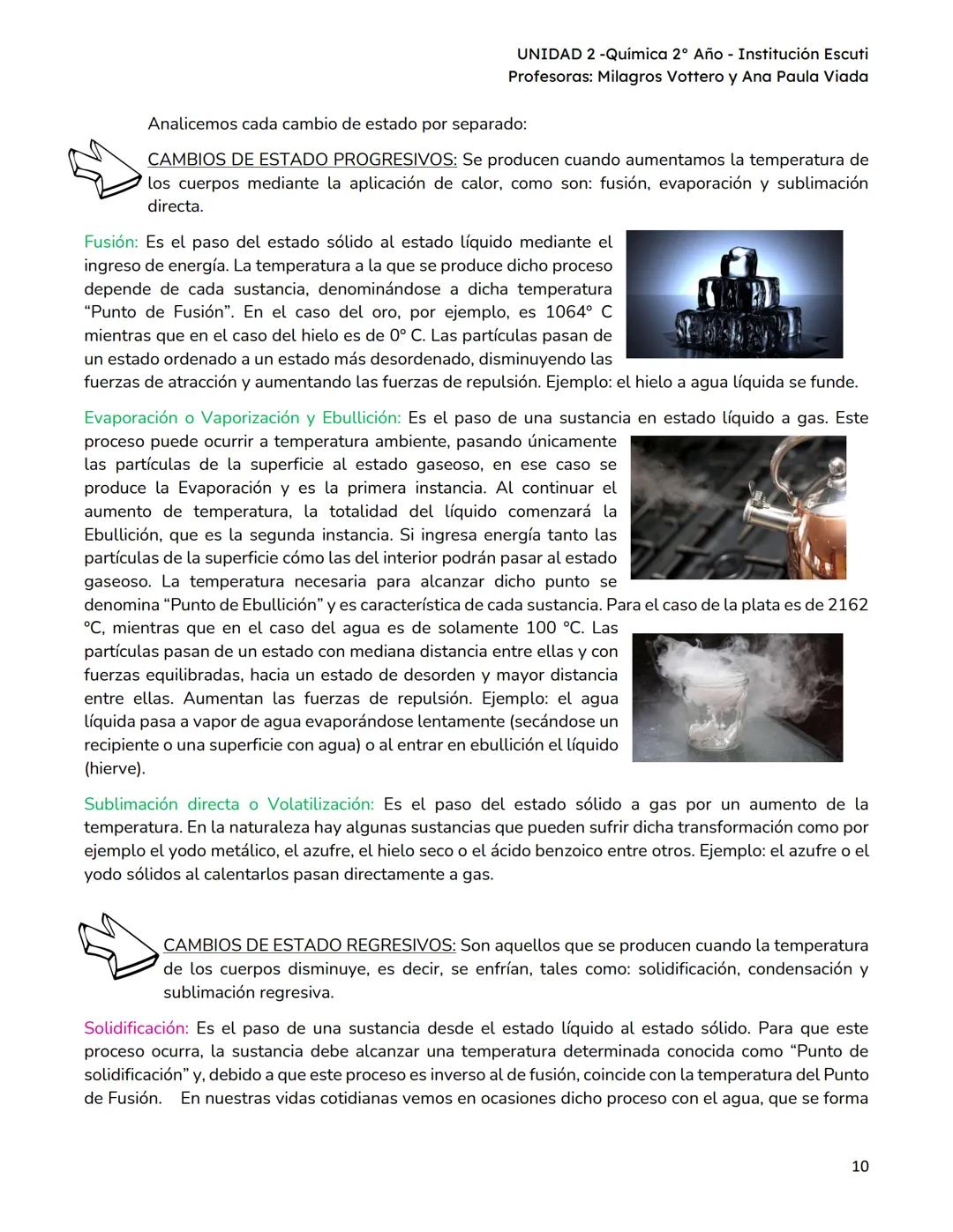 UNIDAD II
UNIDAD 2 -Química 2º Año - Institución Escuti
Profesoras: Milagros Vottero y Ana Paula Viada
MATERIAL PARA ESTUDIO - UNIDAD II