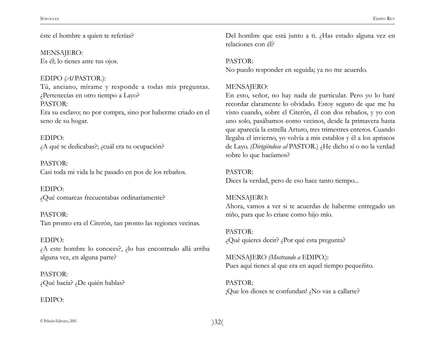 # Edipo Rey
Sófocles SOFOCLES
EDIPO REY
ARGUMENTO
Esta tragedia, considerada como la obra maestra del teatro antiguo, es una
leyenda de