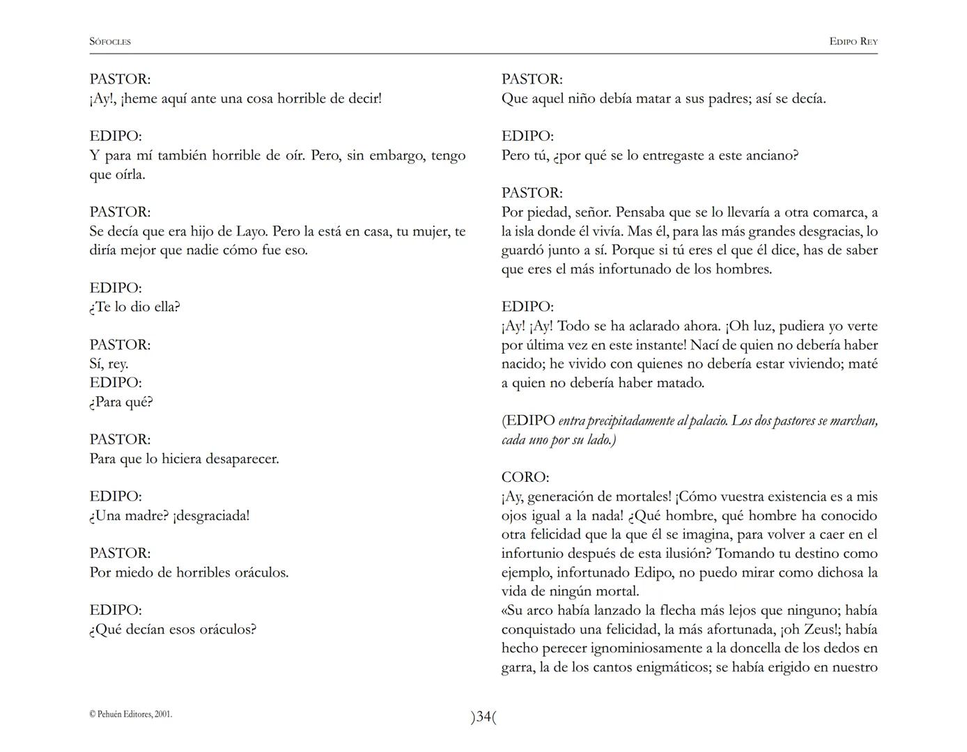 # Edipo Rey
Sófocles SOFOCLES
EDIPO REY
ARGUMENTO
Esta tragedia, considerada como la obra maestra del teatro antiguo, es una
leyenda de