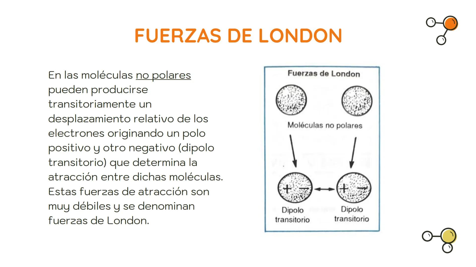 # ATRACCIÓN
# INTERMOLECULAR La estructura de los átomos determina el tipo de unión
que se establece para formar moléculas, lo cual origina