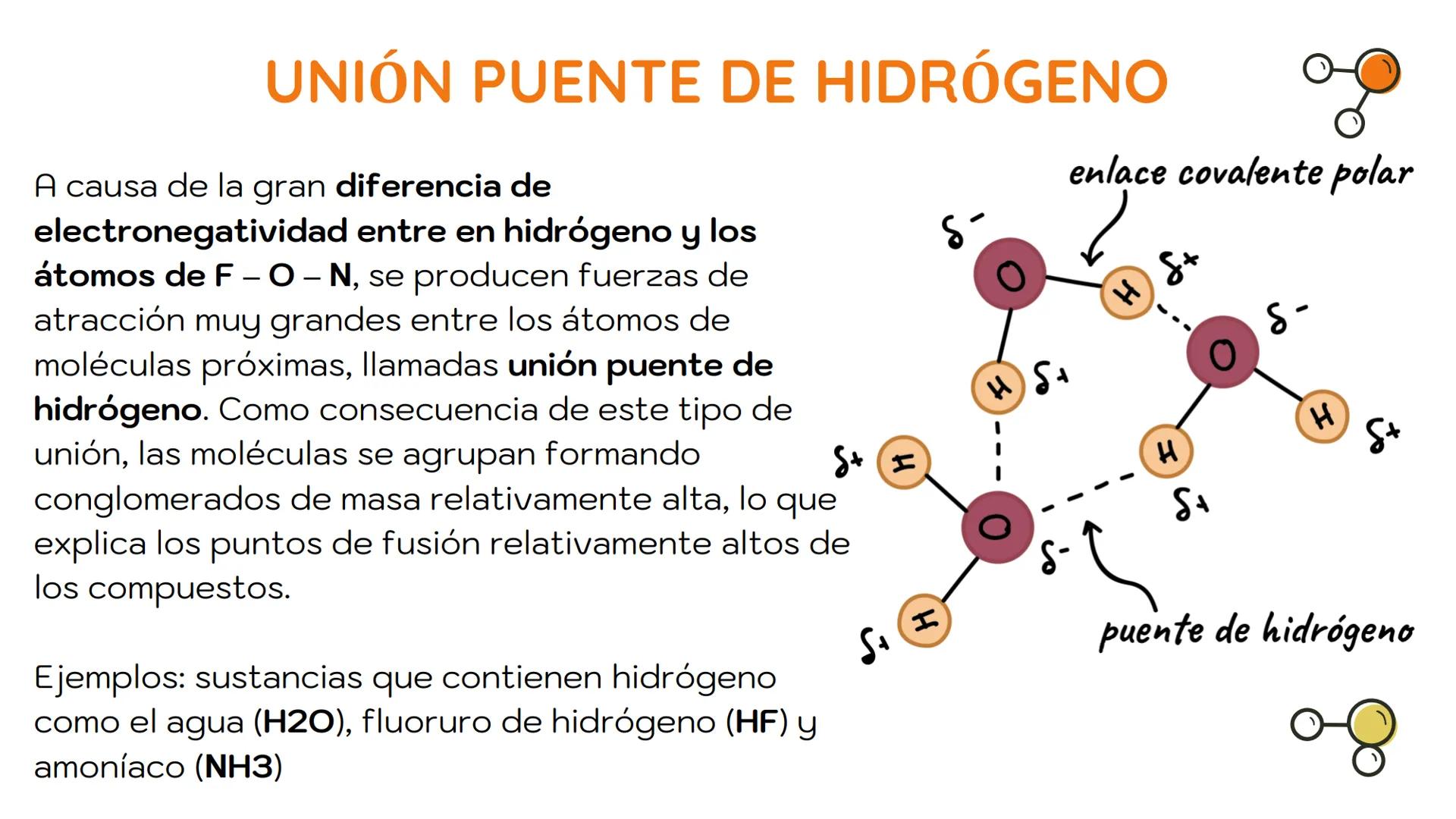 # ATRACCIÓN
# INTERMOLECULAR La estructura de los átomos determina el tipo de unión
que se establece para formar moléculas, lo cual origina