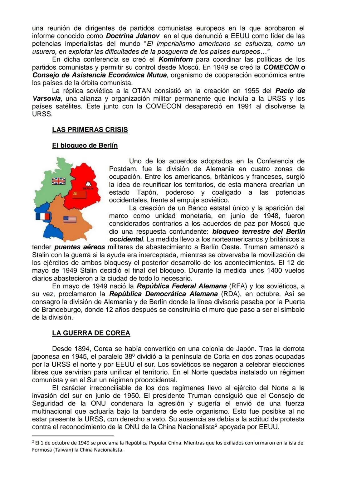 ETURS
ASIGNATURA: HISTORIA 5° AÑO
GUERRA FRÍA
El origen de esta situación se remota a la desconfianza mutua que surgió entre
EEUU y la UR