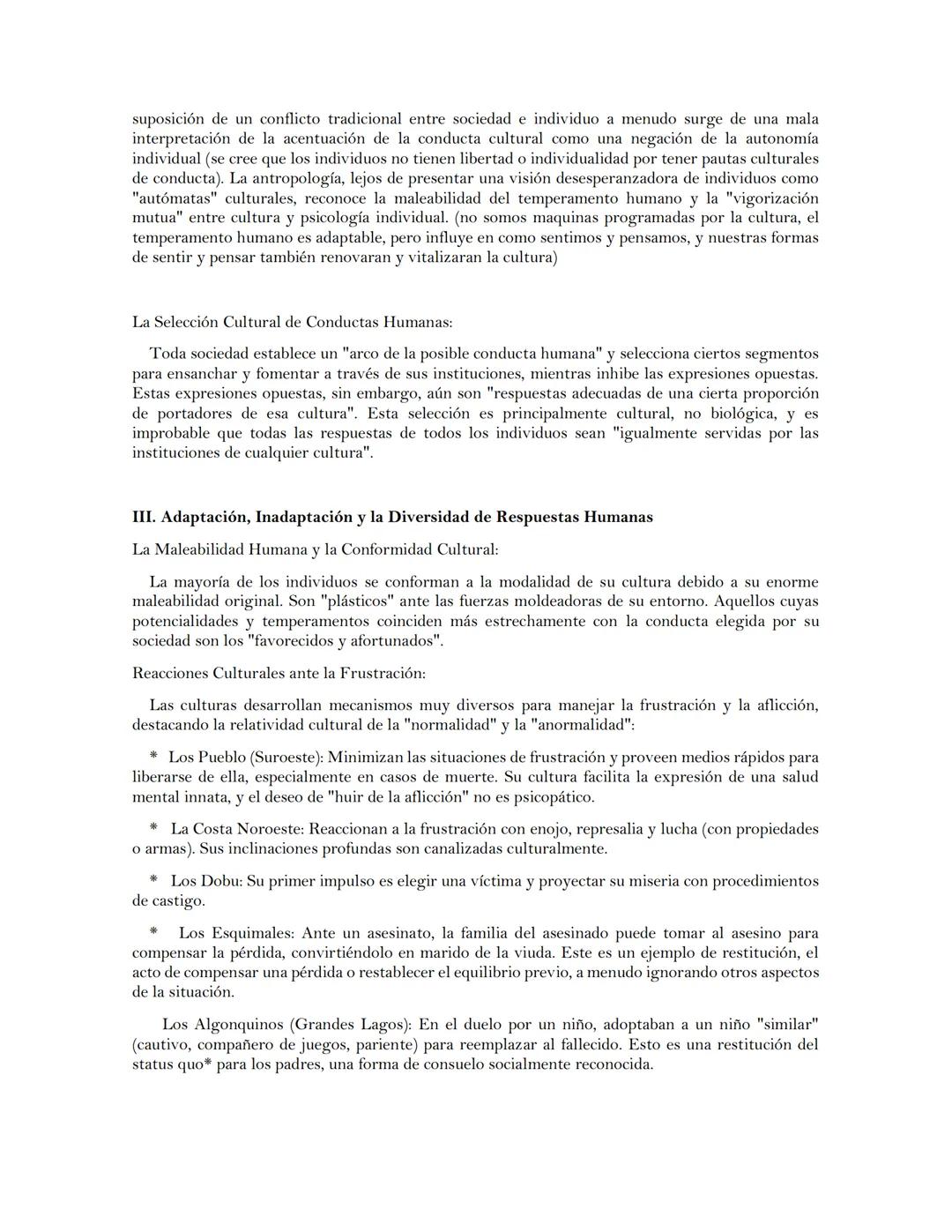 # El Individuo y la Pauta de la Cultura: Un Diálogo Profundo sobre la
# Interacción Social y Personal (Capítulo 8 de Ruth Benedict)
Este ca