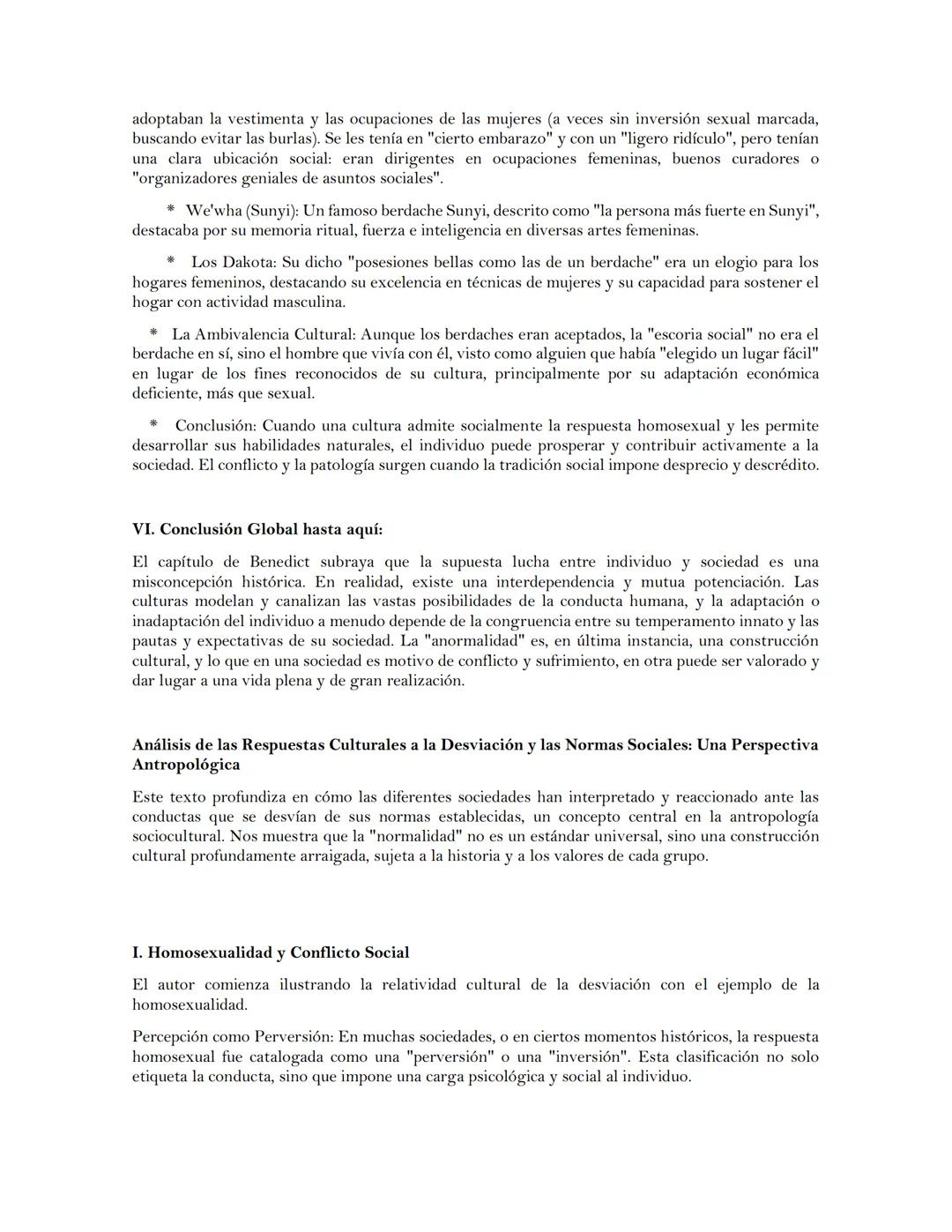 # El Individuo y la Pauta de la Cultura: Un Diálogo Profundo sobre la
# Interacción Social y Personal (Capítulo 8 de Ruth Benedict)
Este ca