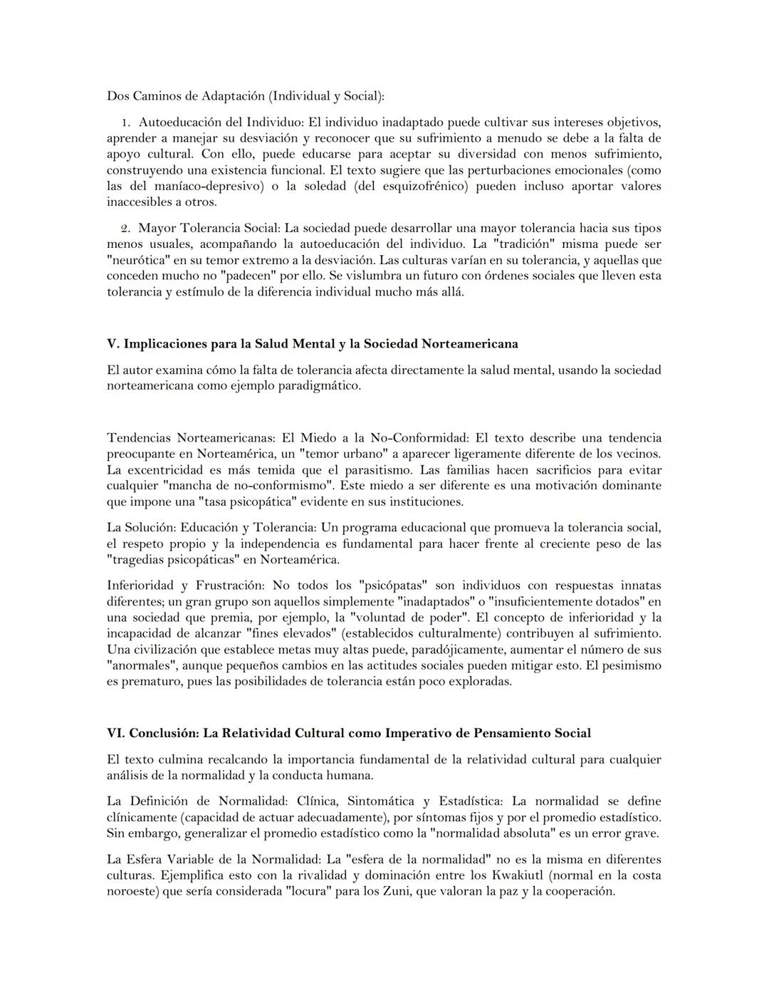# El Individuo y la Pauta de la Cultura: Un Diálogo Profundo sobre la
# Interacción Social y Personal (Capítulo 8 de Ruth Benedict)
Este ca