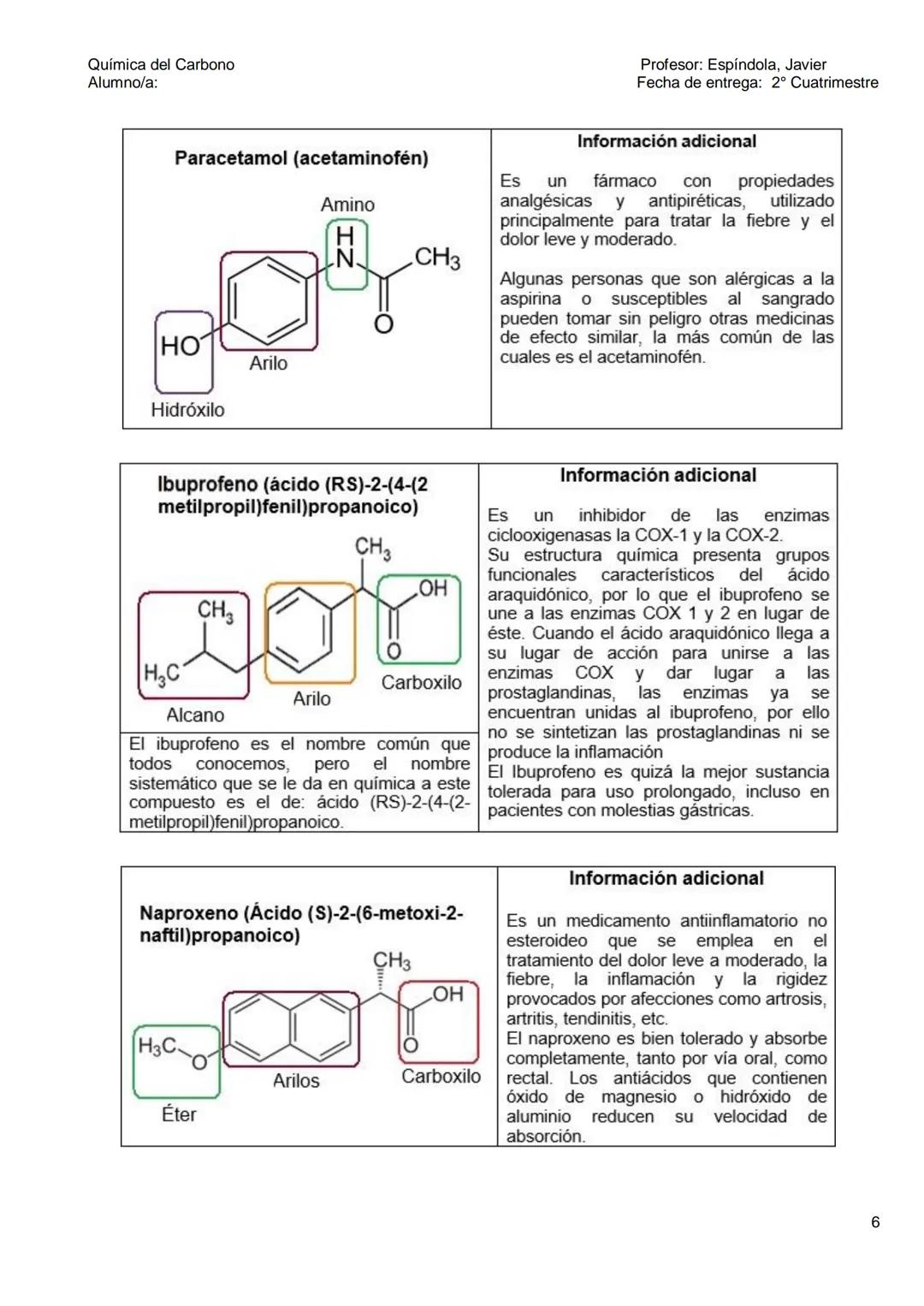 Química del Carbono
Alumno/a:
Profesor: Espíndola, Javier
Fecha de entrega: 2° Cuatrimestre
TRABAJO PRÁCTICO N° 7
QUÍMICA DEL CARBOΝΟ
(Esp
