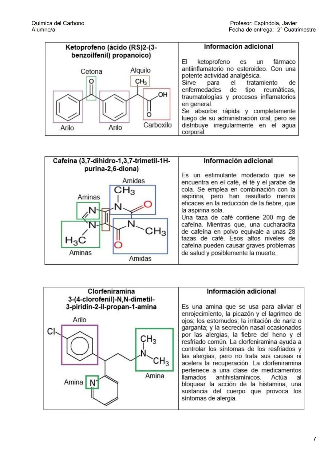 Química del Carbono
Alumno/a:
Profesor: Espíndola, Javier
Fecha de entrega: 2° Cuatrimestre
TRABAJO PRÁCTICO N° 7
QUÍMICA DEL CARBOΝΟ
(Esp