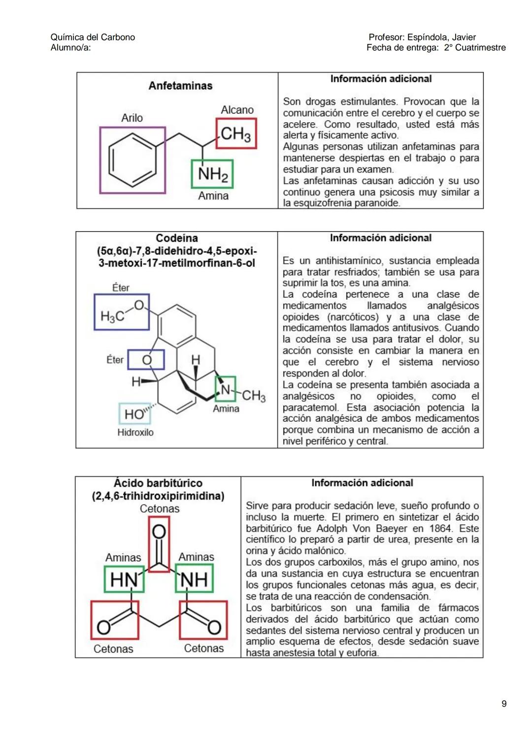 Química del Carbono
Alumno/a:
Profesor: Espíndola, Javier
Fecha de entrega: 2° Cuatrimestre
TRABAJO PRÁCTICO N° 7
QUÍMICA DEL CARBOΝΟ
(Esp