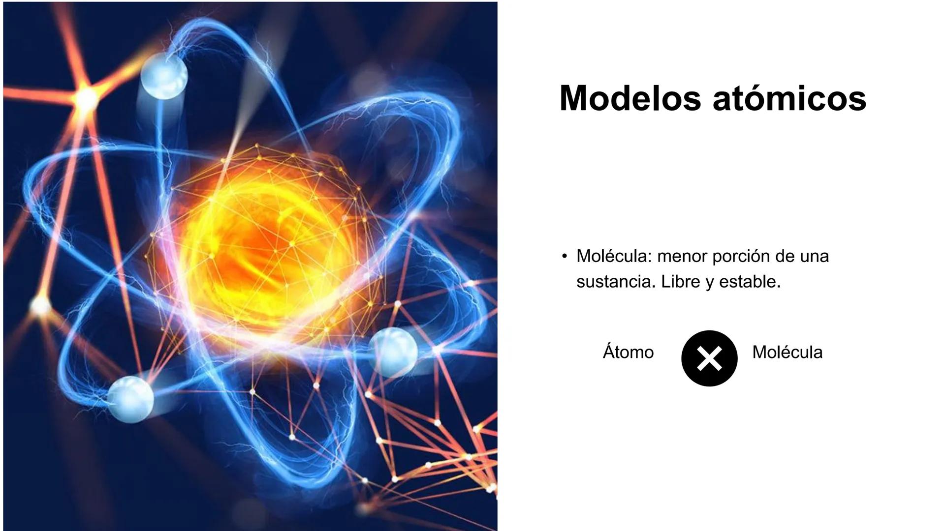 # Modelos
# atómicos # El átomo
• Se comprende como el
comportamiento de la materia.
• Fue motivo de investigaciones,
explicaciones y sup
