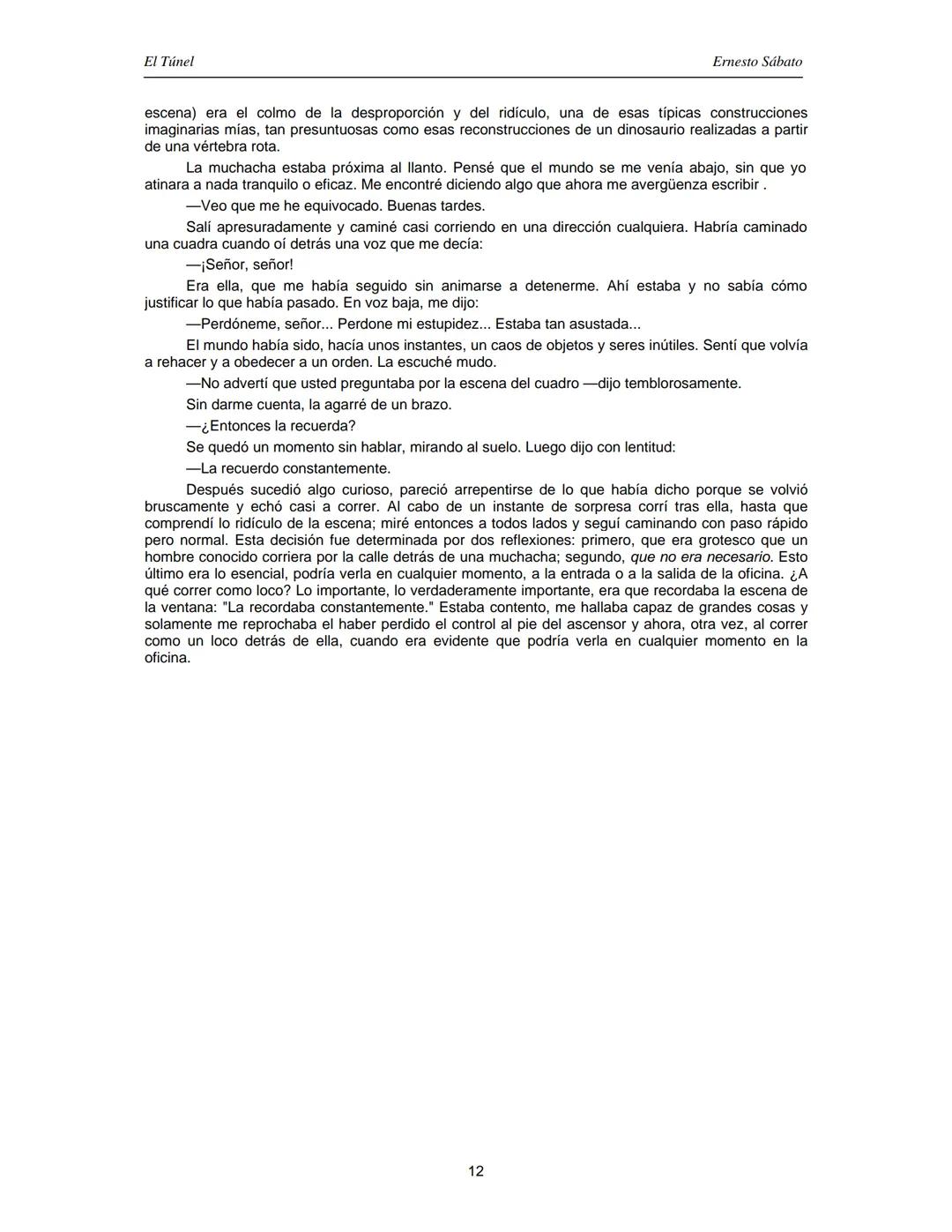 ERNESTO SÁBATO
EL TÚNEL El Túnel
Ernesto Sábato
ÍNDICE
I.................................................................................