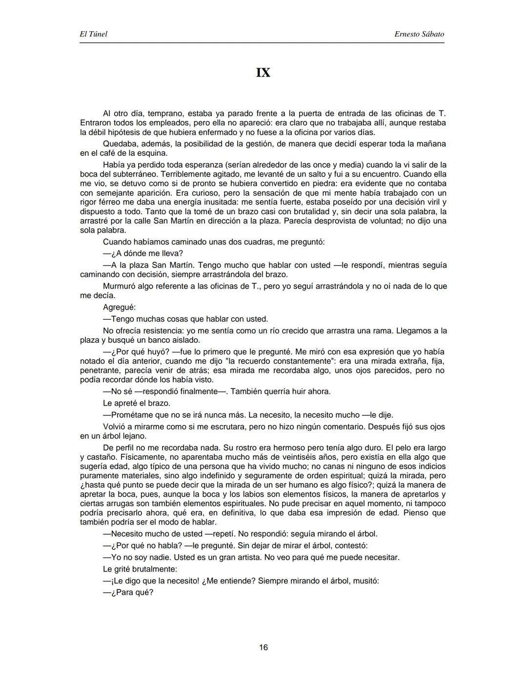 ERNESTO SÁBATO
EL TÚNEL El Túnel
Ernesto Sábato
ÍNDICE
I.................................................................................