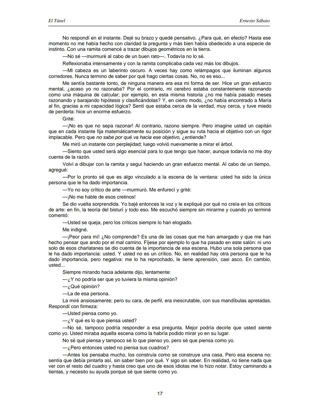 ERNESTO SÁBATO
EL TÚNEL El Túnel
Ernesto Sábato
ÍNDICE
I.................................................................................