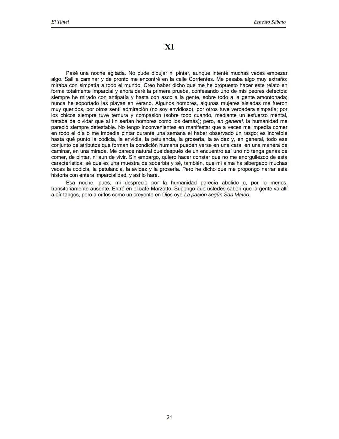 ERNESTO SÁBATO
EL TÚNEL El Túnel
Ernesto Sábato
ÍNDICE
I.................................................................................