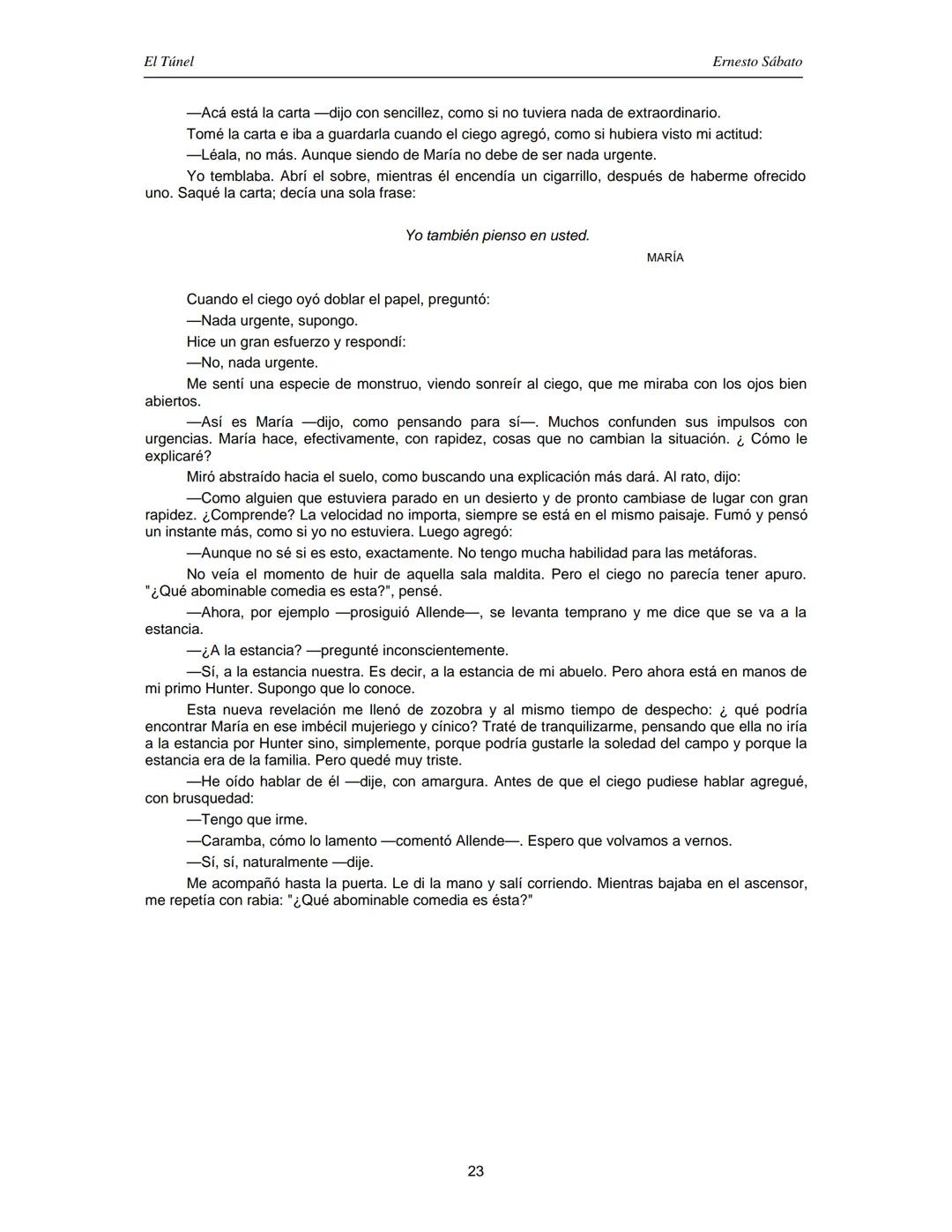 ERNESTO SÁBATO
EL TÚNEL El Túnel
Ernesto Sábato
ÍNDICE
I.................................................................................