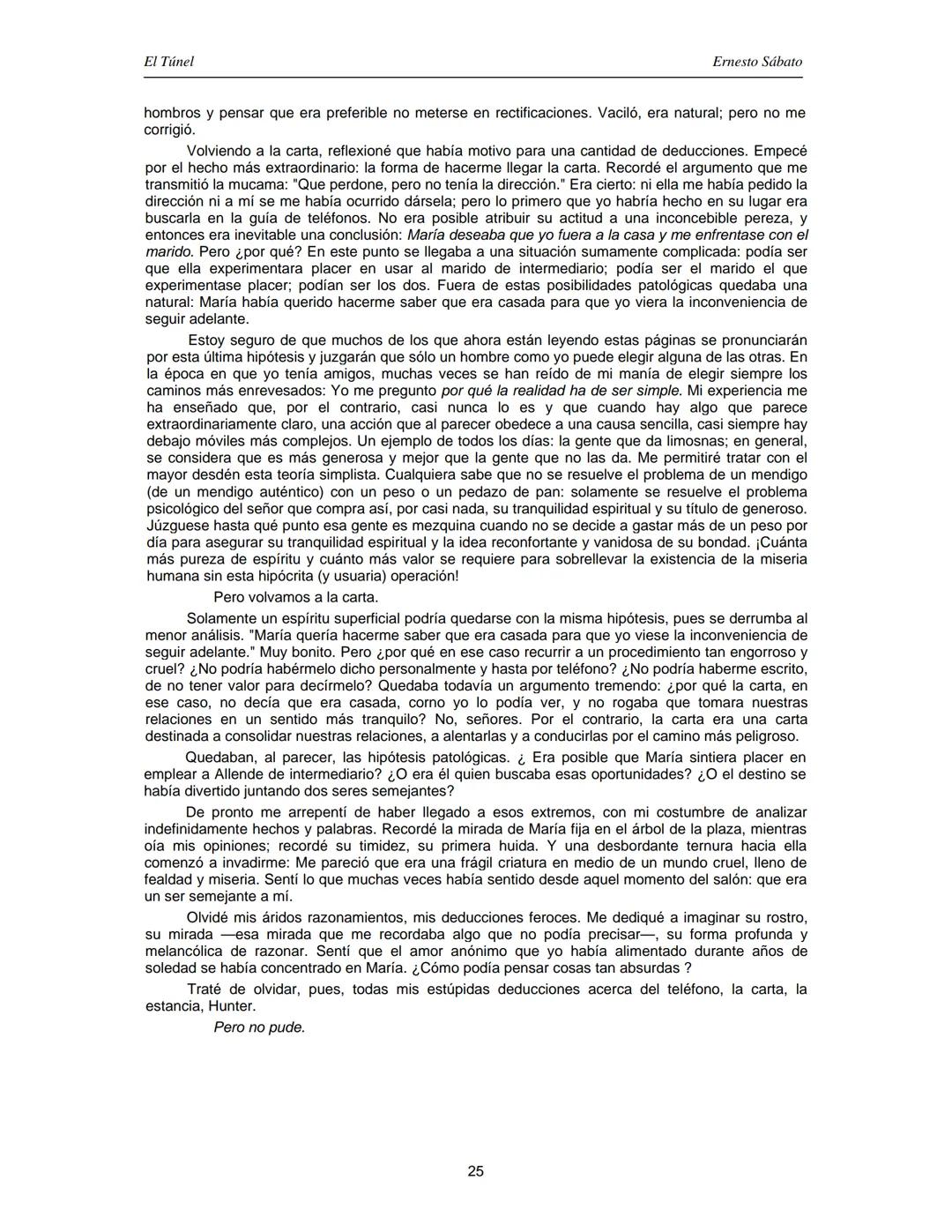 ERNESTO SÁBATO
EL TÚNEL El Túnel
Ernesto Sábato
ÍNDICE
I.................................................................................