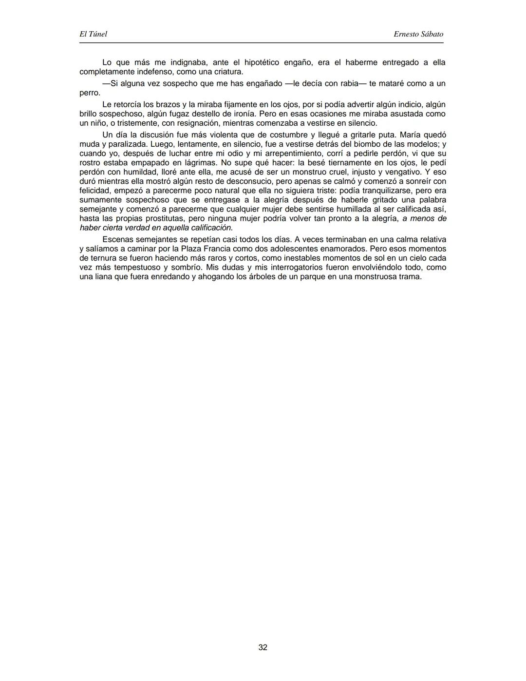 ERNESTO SÁBATO
EL TÚNEL El Túnel
Ernesto Sábato
ÍNDICE
I.................................................................................