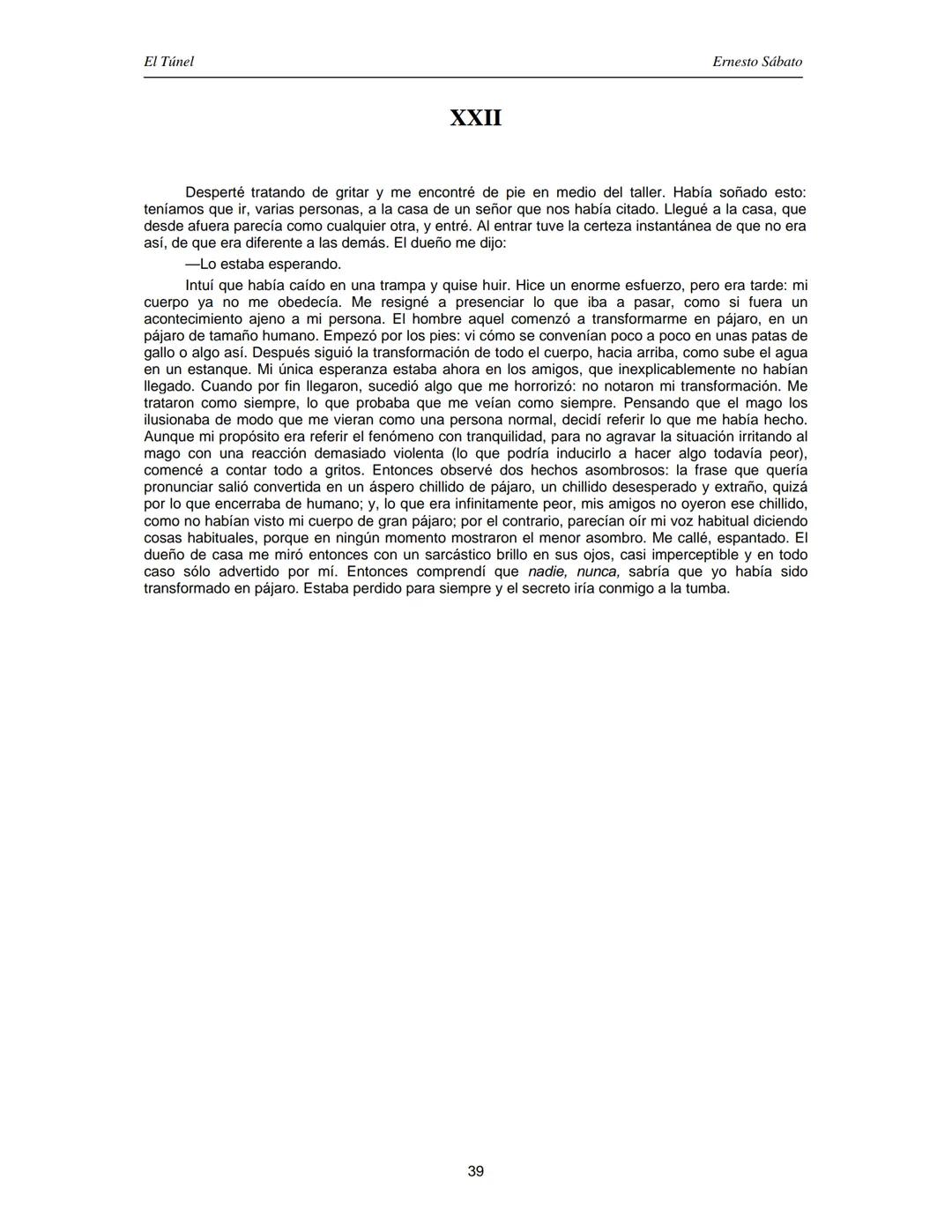 ERNESTO SÁBATO
EL TÚNEL El Túnel
Ernesto Sábato
ÍNDICE
I.................................................................................