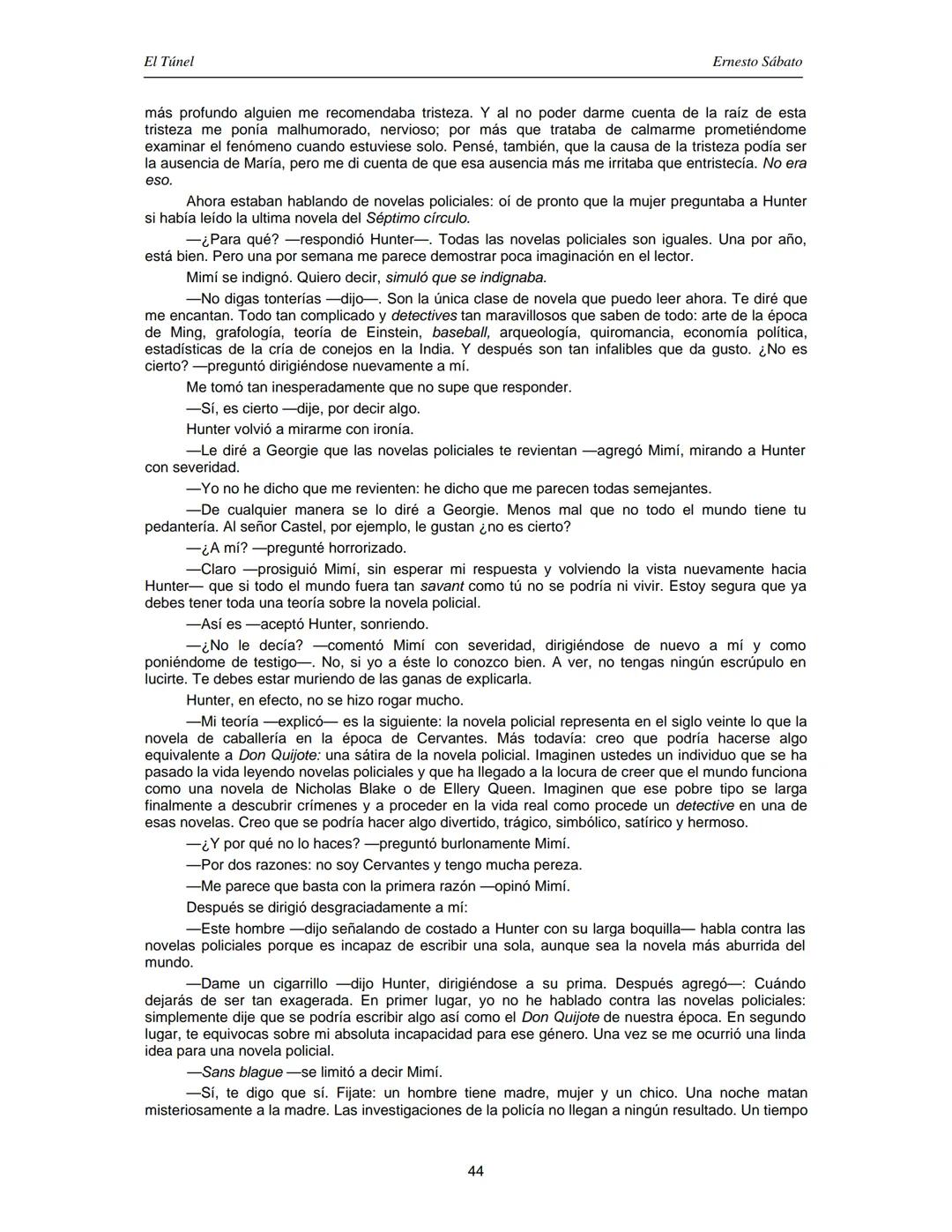 ERNESTO SÁBATO
EL TÚNEL El Túnel
Ernesto Sábato
ÍNDICE
I.................................................................................
