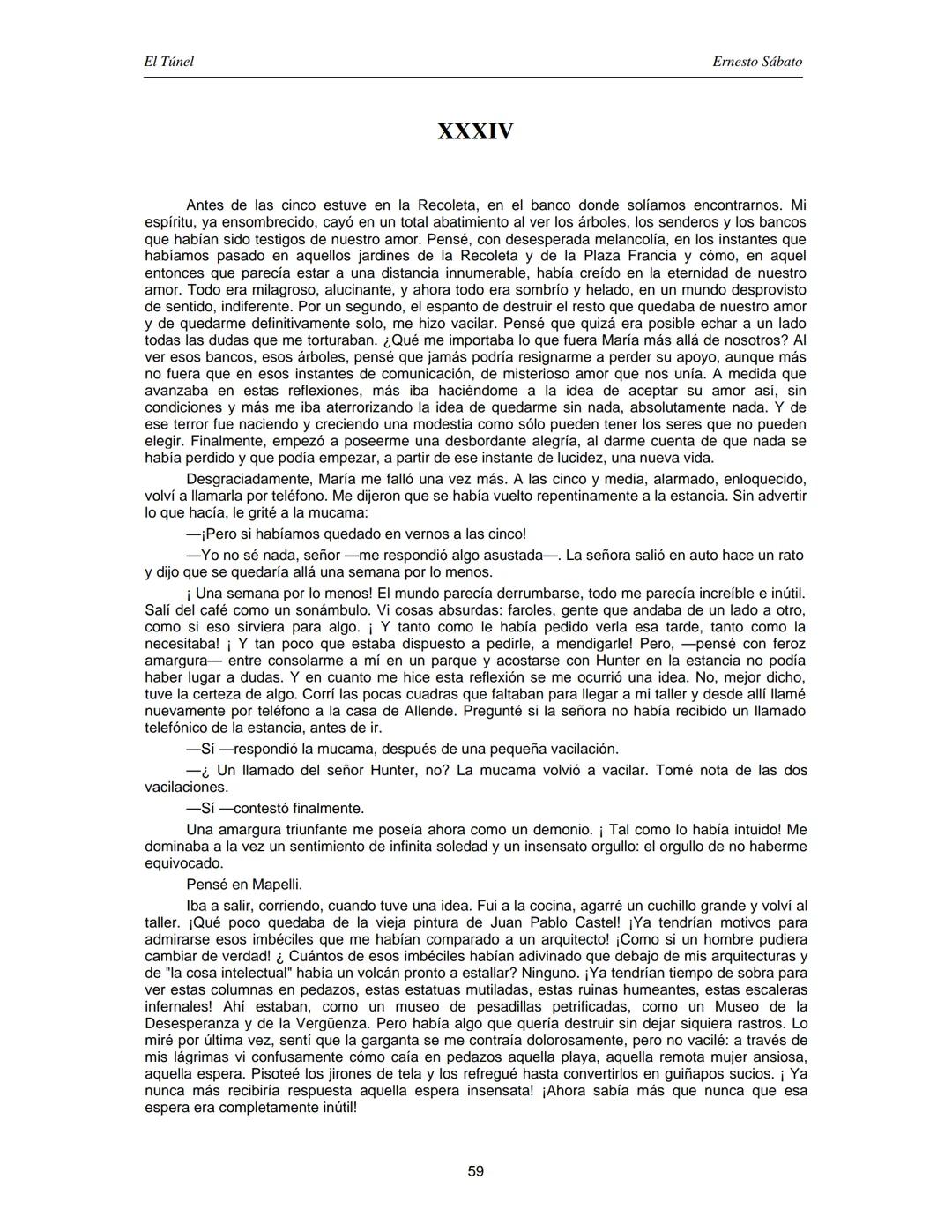 ERNESTO SÁBATO
EL TÚNEL El Túnel
Ernesto Sábato
ÍNDICE
I.................................................................................