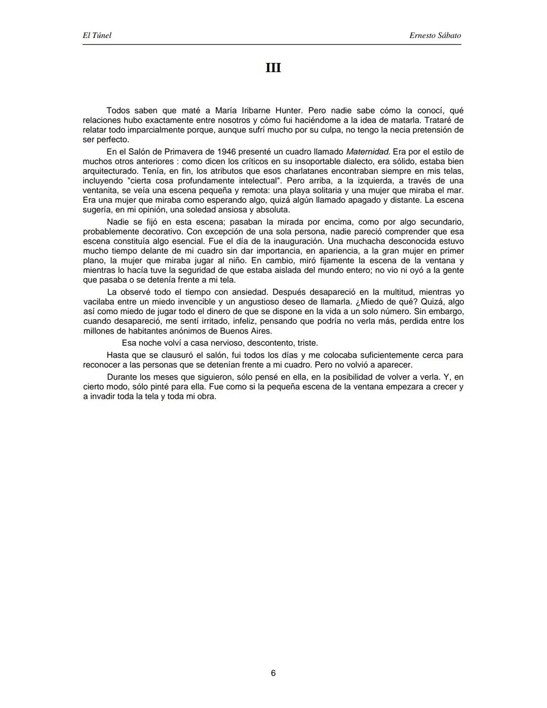 ERNESTO SÁBATO
EL TÚNEL El Túnel
Ernesto Sábato
ÍNDICE
I.................................................................................