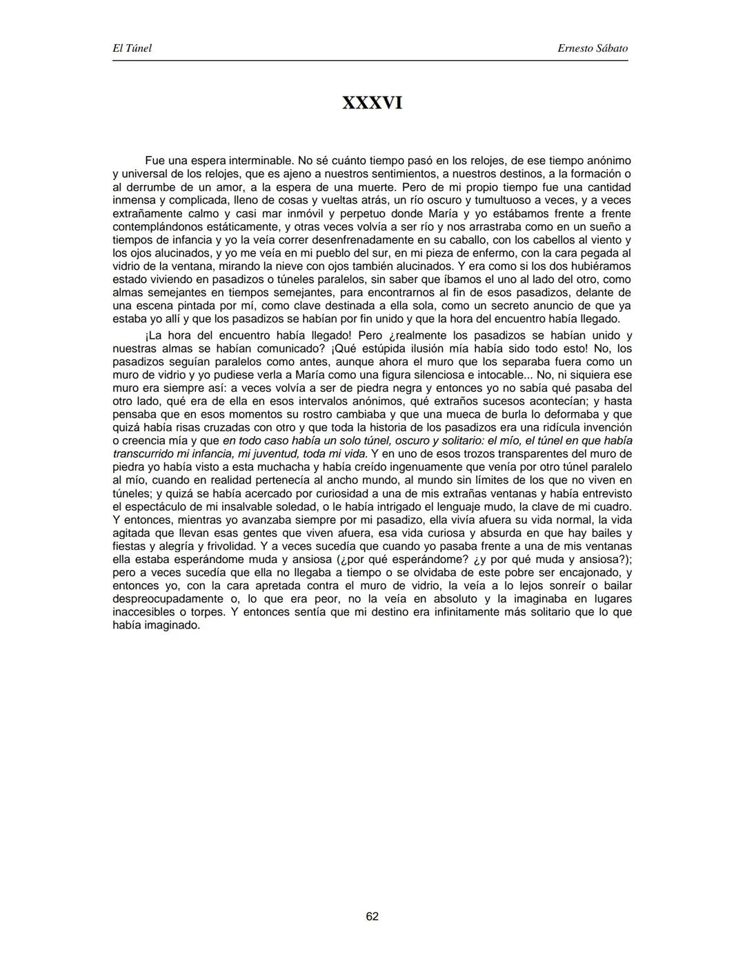 ERNESTO SÁBATO
EL TÚNEL El Túnel
Ernesto Sábato
ÍNDICE
I.................................................................................