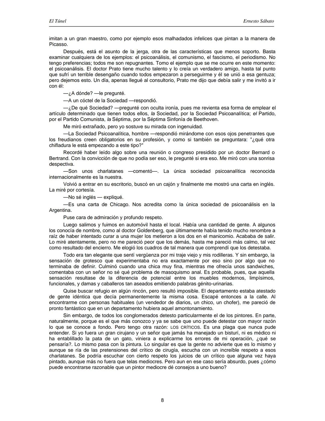 ERNESTO SÁBATO
EL TÚNEL El Túnel
Ernesto Sábato
ÍNDICE
I.................................................................................