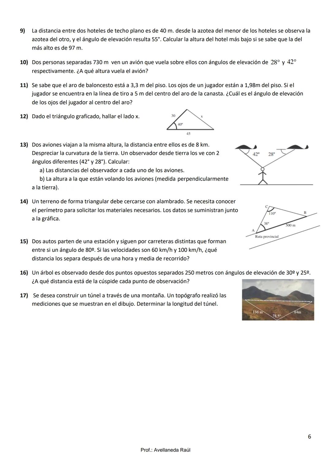 # Trigonometría
Resolver un triángulo es encontrar la medida de todos sus elementos, es decir
de sus tres lados y de sus tres ángulos. Si e