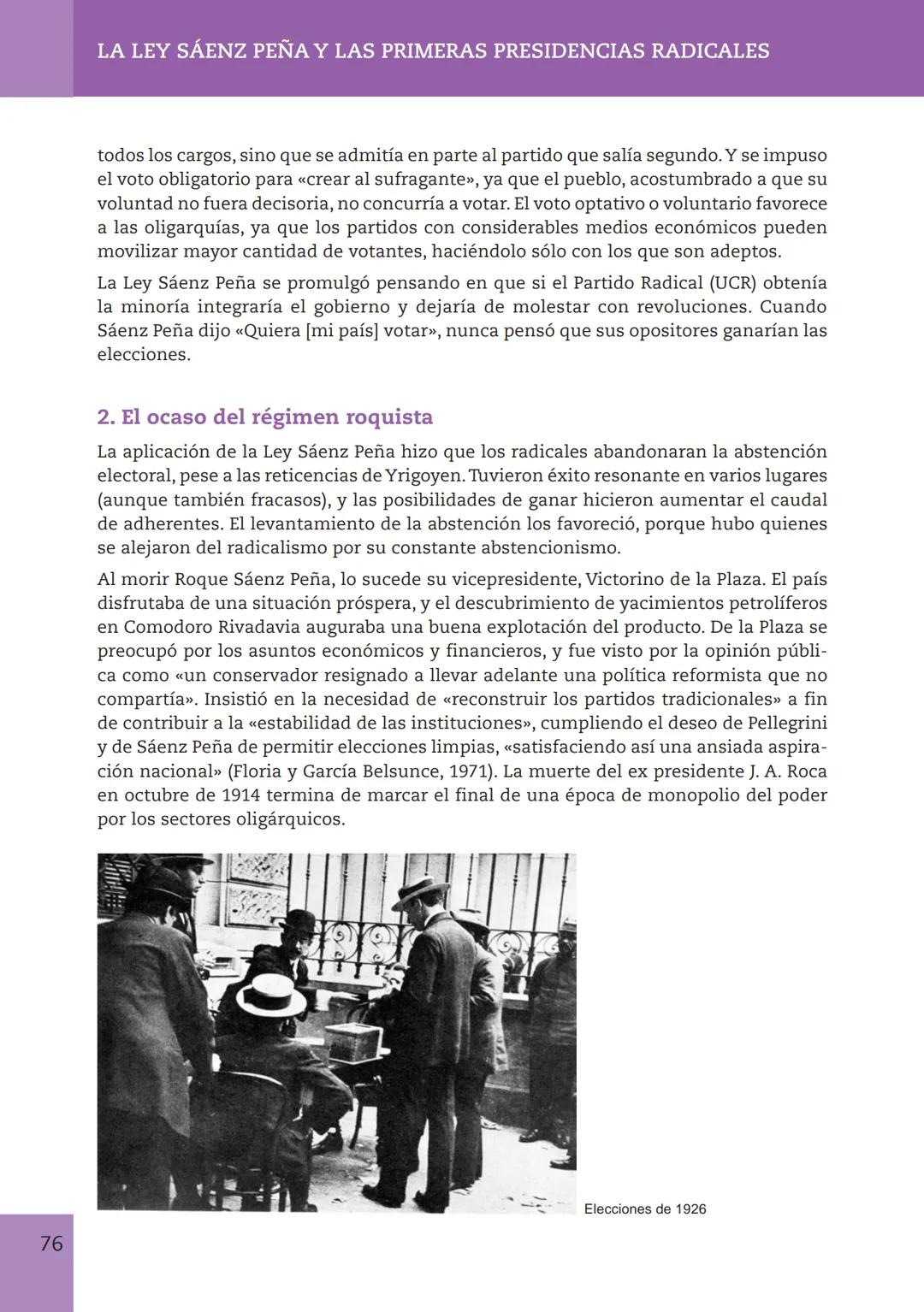 CAPÍTULO 4
LA LEY SÁENZ PEÑA Y LAS PRIMERAS PRESIDENCIAS
RADICALES
I- LA REFORMA DEL SISTEMA POLÍTICO ARGENTINO
1. La Ley Sáenz Peña
Roq