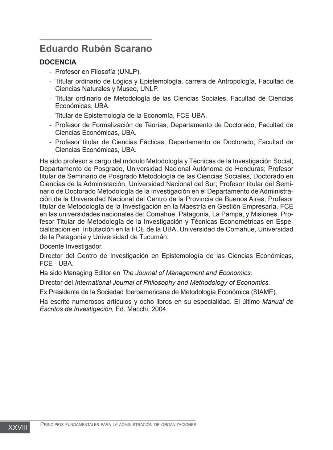 Miguel Ángel Vicente Juan Carlos Ayala
COORDINADORES
PRINCIPIOS FUNDAMENTALES
PARA LA ADMINISTRACIÓN
DE ORGANIZACIONES
María Victoria Belt