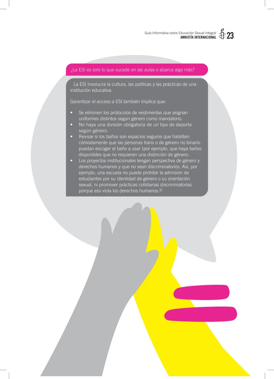 # GUÍA INFORMATIVA SOBRE
# EDUCACIÓN
# SEXUAL
# INTEGRAL
AMNISTÍA
INTERNACIONAL 2
Guia Informativa sobre Educación Sexual Integral
AMNISTÍ