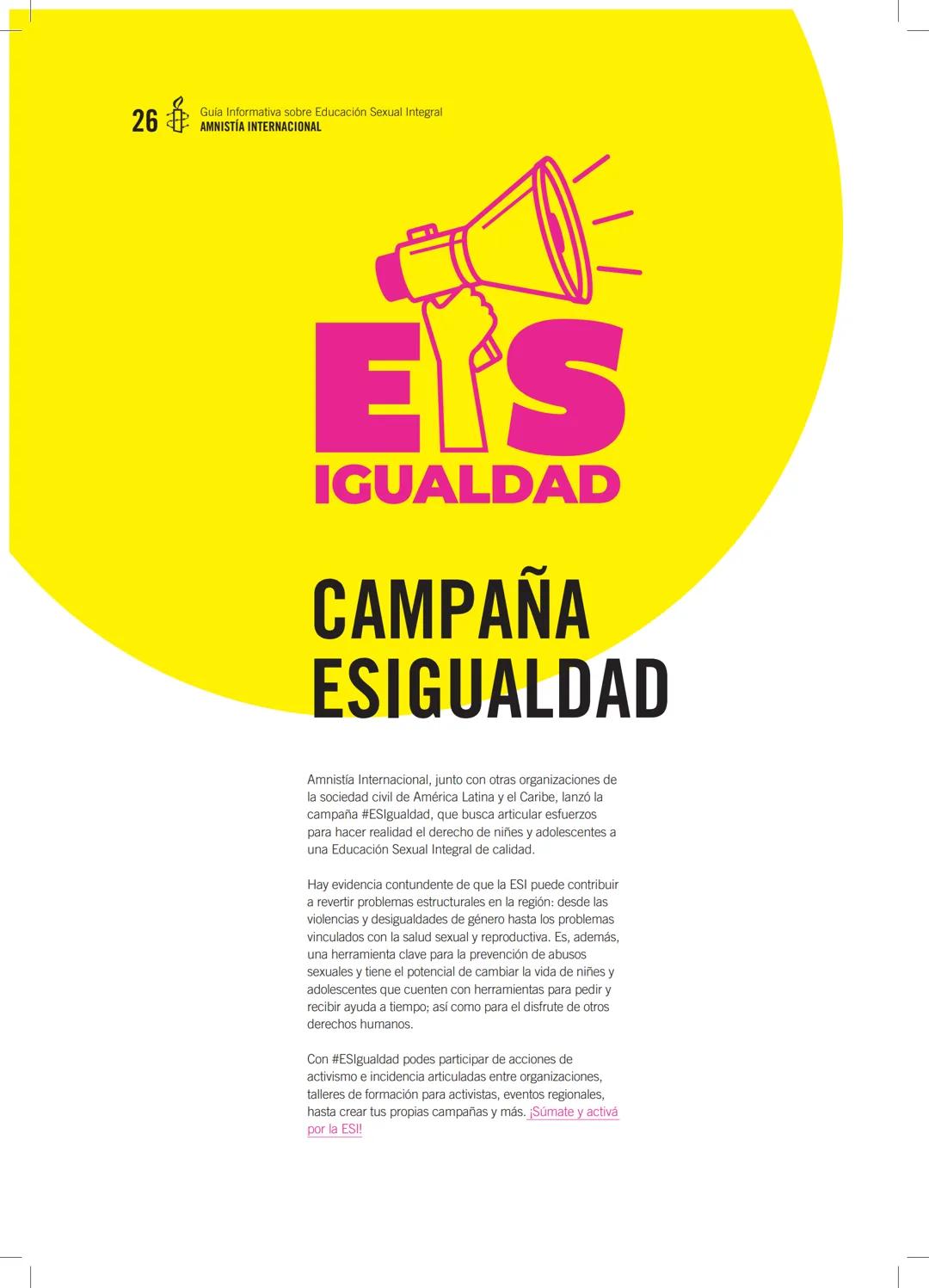 # GUÍA INFORMATIVA SOBRE
# EDUCACIÓN
# SEXUAL
# INTEGRAL
AMNISTÍA
INTERNACIONAL 2
Guia Informativa sobre Educación Sexual Integral
AMNISTÍ