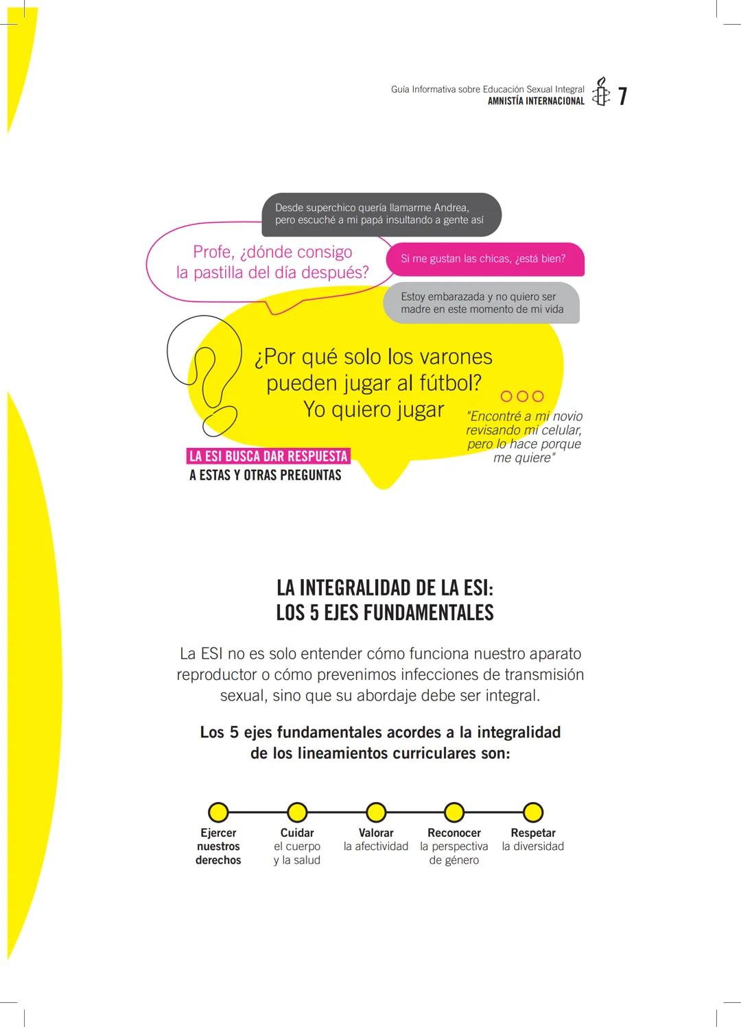 # GUÍA INFORMATIVA SOBRE
# EDUCACIÓN
# SEXUAL
# INTEGRAL
AMNISTÍA
INTERNACIONAL 2
Guia Informativa sobre Educación Sexual Integral
AMNISTÍ