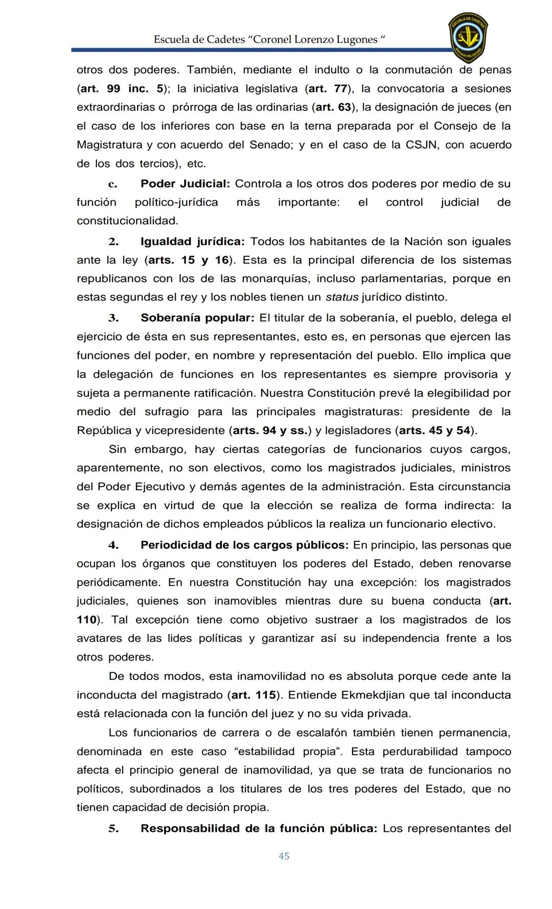 ESCUELA DE CADETES
CORONEL LORENZO LUGONES
CAD
DOSSIER
DOSSIER
<<
NOCIONES
::BÁSICAS DEL
::: DERECHO
ESTE Escuela de Cadetes "Coronel Lorenz