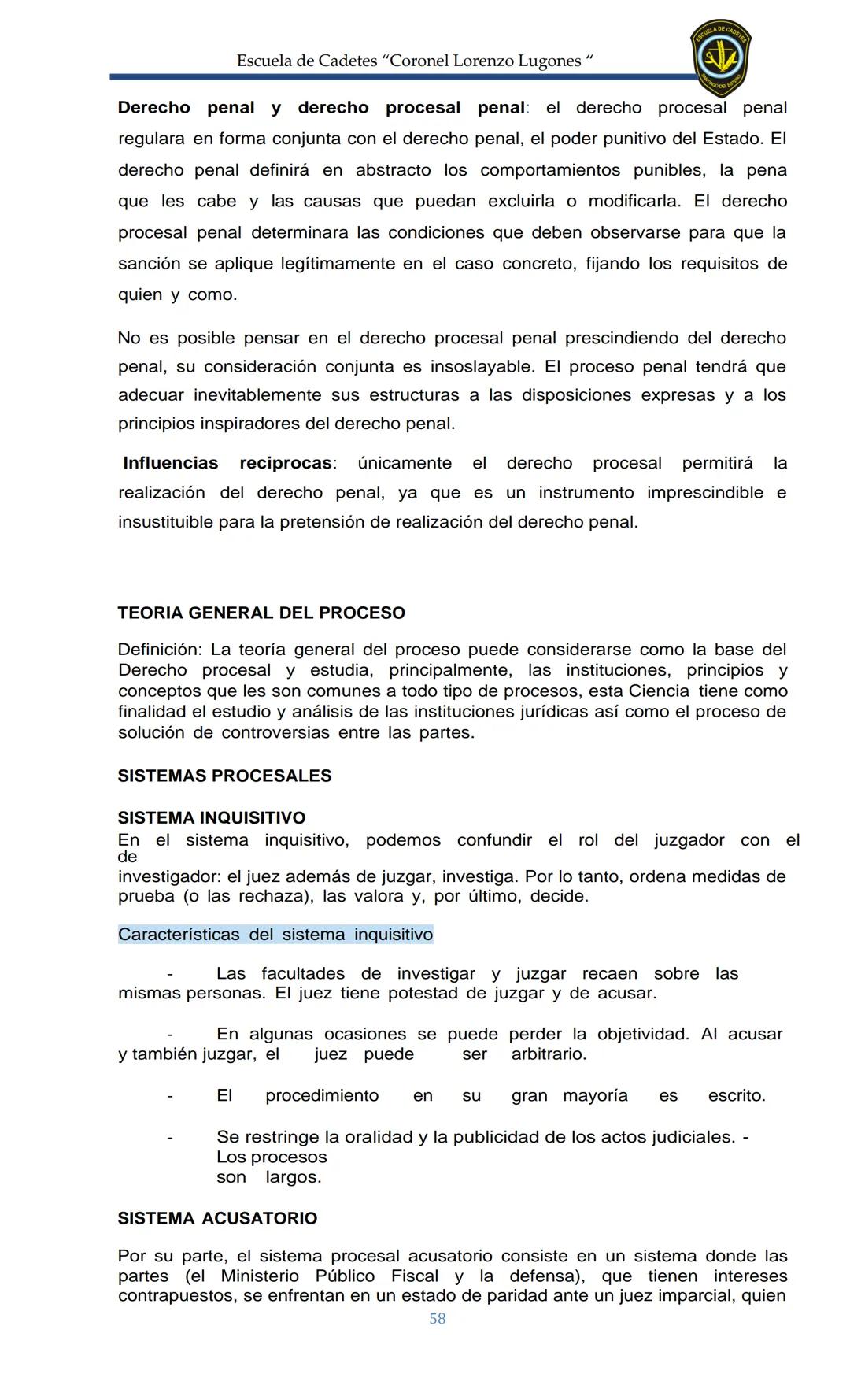 ESCUELA DE CADETES
CORONEL LORENZO LUGONES
CAD
DOSSIER
DOSSIER
<<
NOCIONES
::BÁSICAS DEL
::: DERECHO
ESTE Escuela de Cadetes "Coronel Lorenz