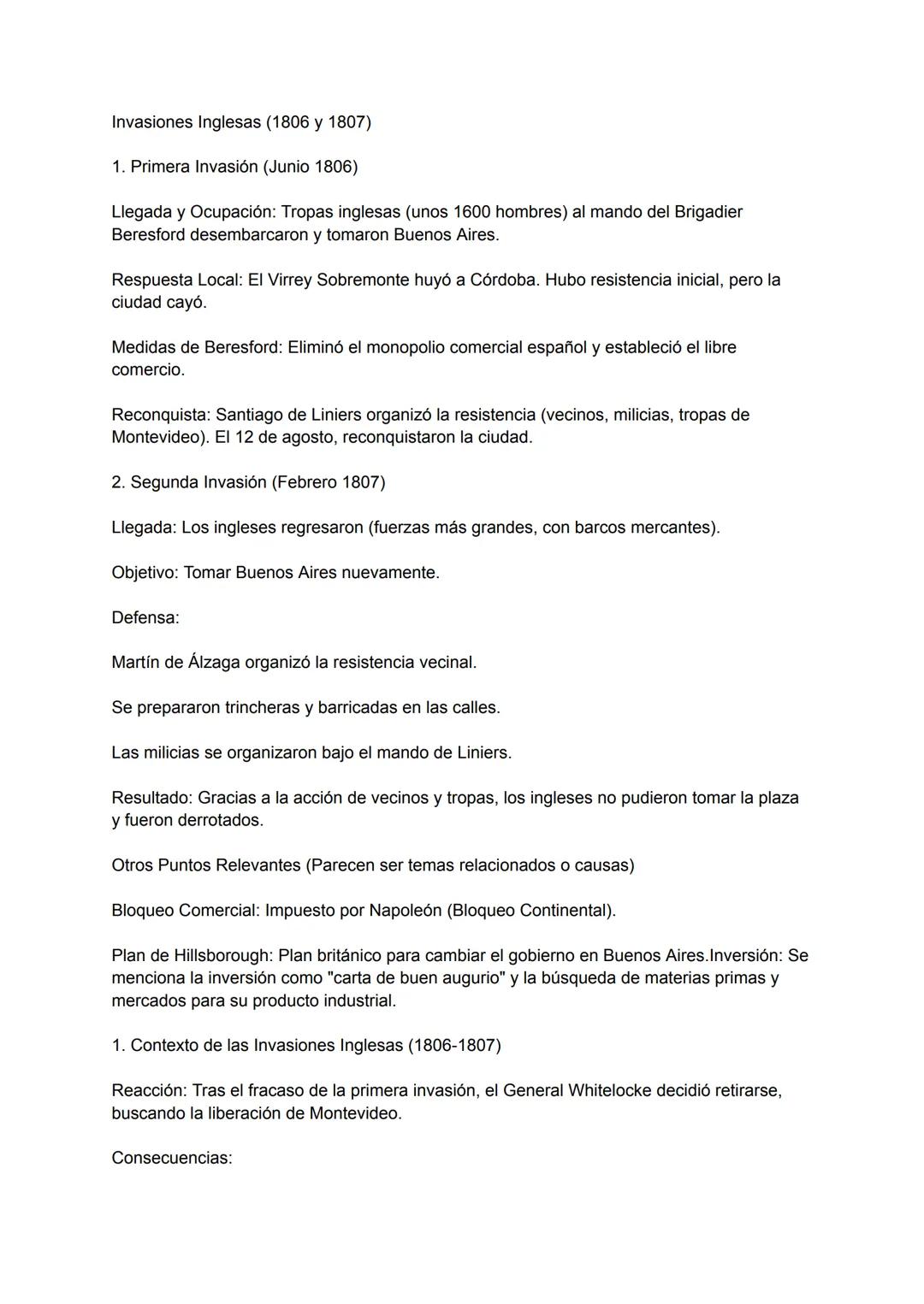 Invasiones Inglesas (1806 y 1807)
1. Primera Invasión (Junio 1806)
Llegada y Ocupación: Tropas inglesas (unos 1600 hombres) al mando del B