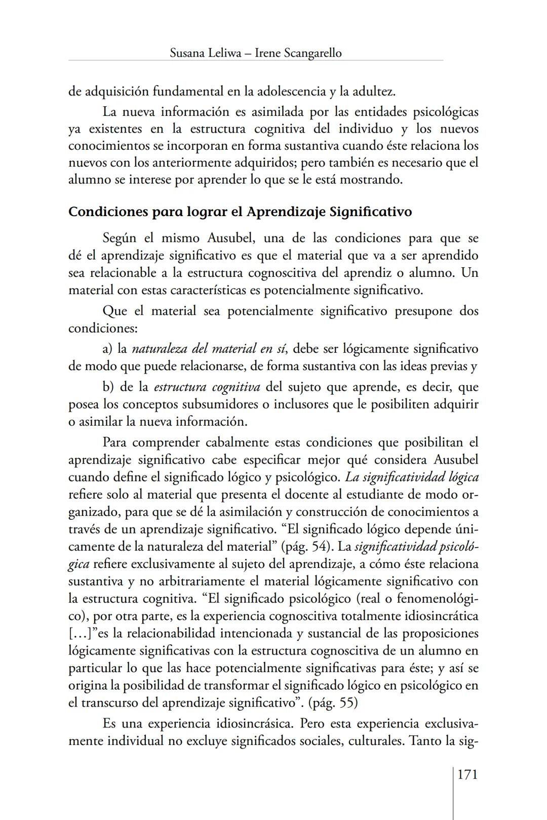 Susana Leliwa
Irene Scangarello
Colaboración de
Yanina Ferreyra
Psicología
y
Educación
3 ra. Edición
ampliada y corregida
Editorial Bruja