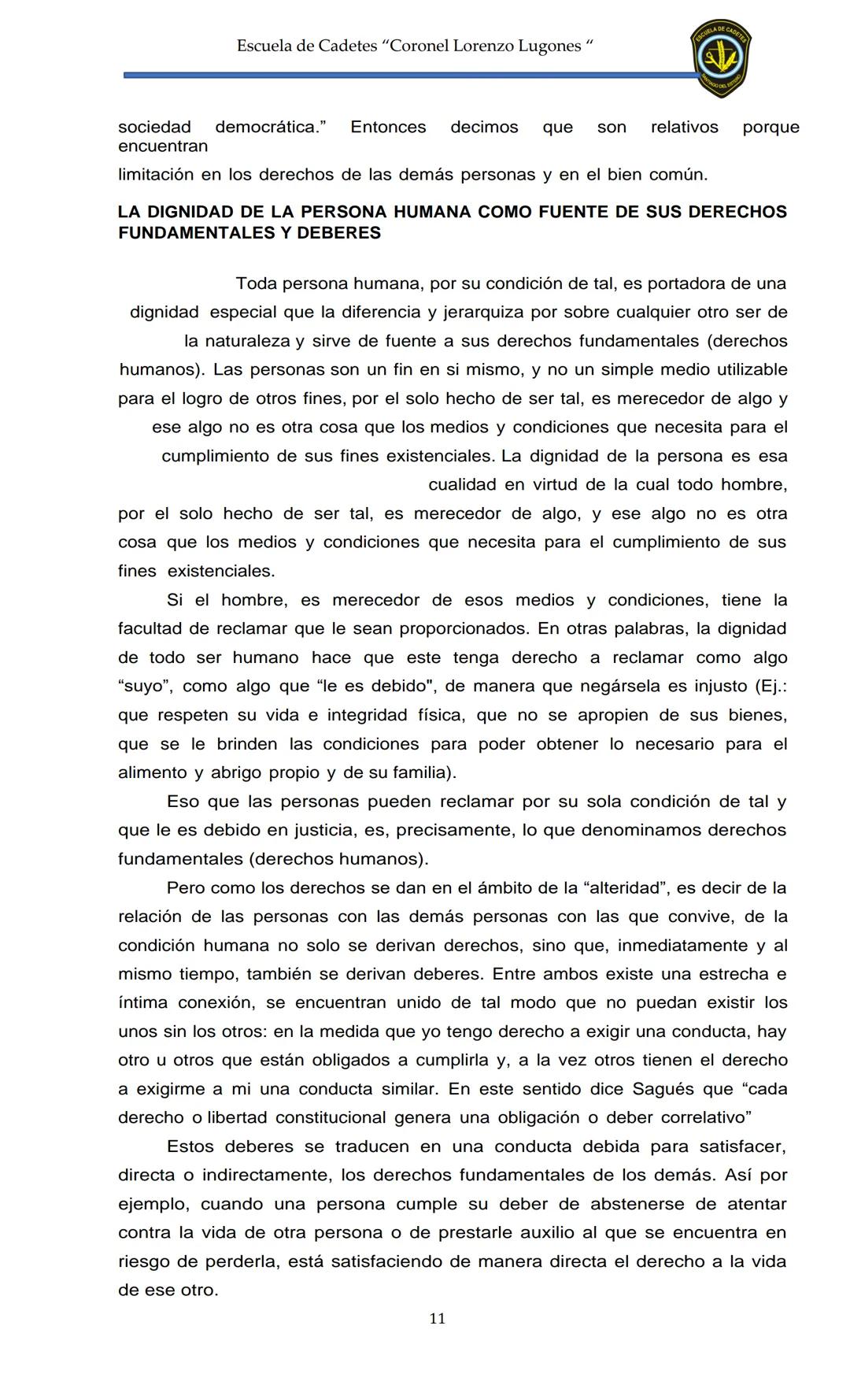 ESCUELA DE CADETES
CORONEL LORENZO LUGONES
CAD
DOSSIER
DOSSIER
<<
NOCIONES
::BÁSICAS DEL
::: DERECHO
ESTE Escuela de Cadetes "Coronel Lorenz