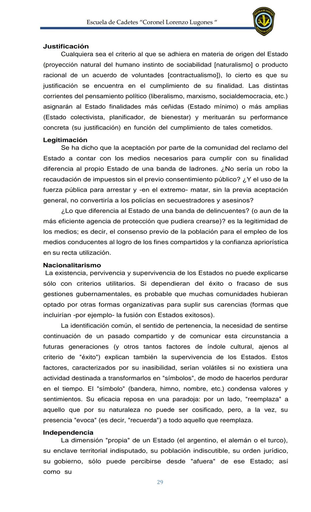 ESCUELA DE CADETES
CORONEL LORENZO LUGONES
CAD
DOSSIER
DOSSIER
<<
NOCIONES
::BÁSICAS DEL
::: DERECHO
ESTE Escuela de Cadetes "Coronel Lorenz