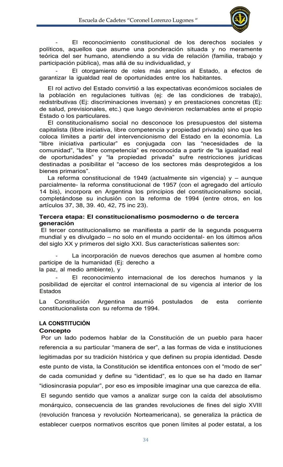 ESCUELA DE CADETES
CORONEL LORENZO LUGONES
CAD
DOSSIER
DOSSIER
<<
NOCIONES
::BÁSICAS DEL
::: DERECHO
ESTE Escuela de Cadetes "Coronel Lorenz