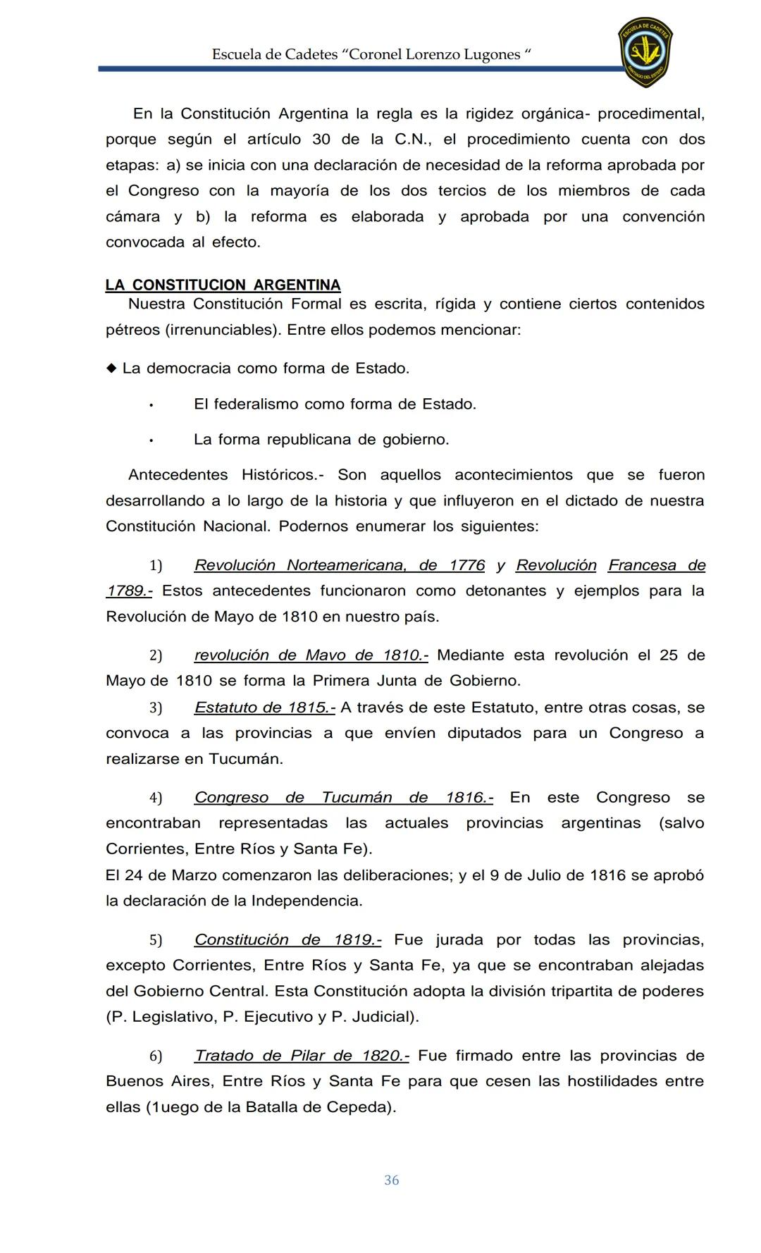 ESCUELA DE CADETES
CORONEL LORENZO LUGONES
CAD
DOSSIER
DOSSIER
<<
NOCIONES
::BÁSICAS DEL
::: DERECHO
ESTE Escuela de Cadetes "Coronel Lorenz