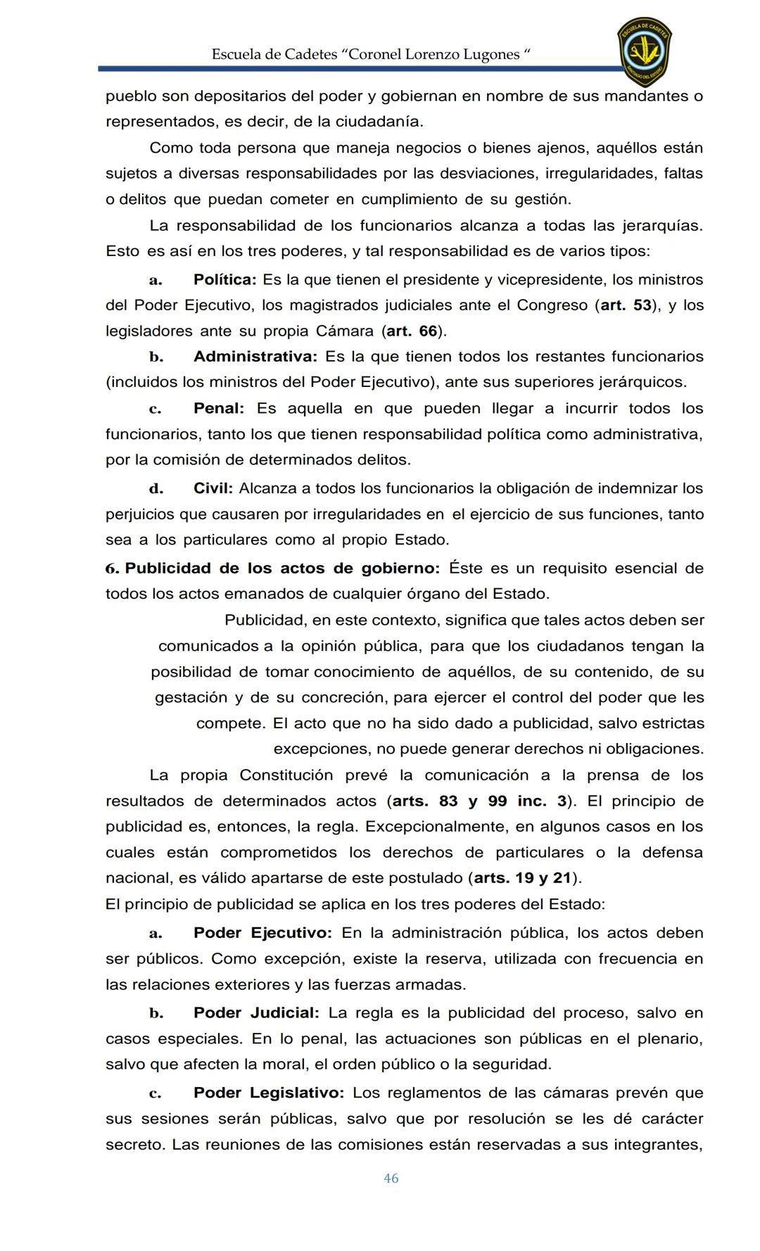 ESCUELA DE CADETES
CORONEL LORENZO LUGONES
CAD
DOSSIER
DOSSIER
<<
NOCIONES
::BÁSICAS DEL
::: DERECHO
ESTE Escuela de Cadetes "Coronel Lorenz