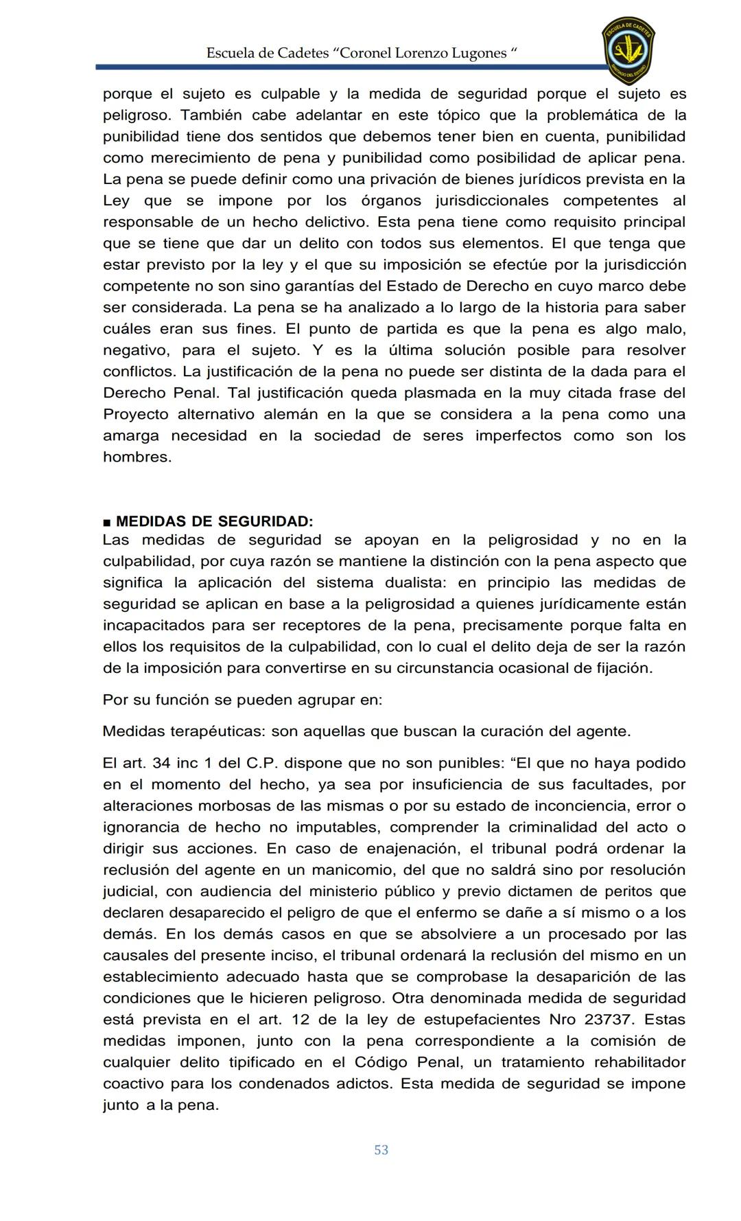 ESCUELA DE CADETES
CORONEL LORENZO LUGONES
CAD
DOSSIER
DOSSIER
<<
NOCIONES
::BÁSICAS DEL
::: DERECHO
ESTE Escuela de Cadetes "Coronel Lorenz