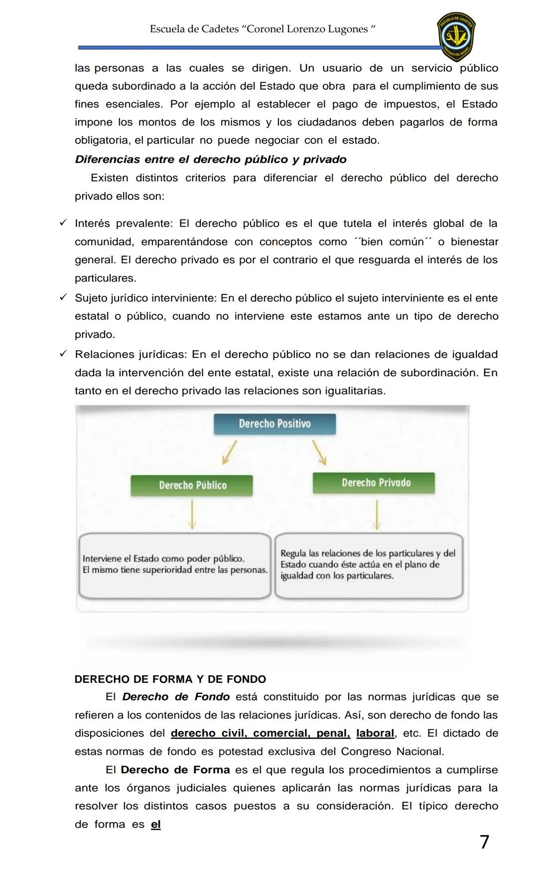 ESCUELA DE CADETES
CORONEL LORENZO LUGONES
CAD
DOSSIER
DOSSIER
<<
NOCIONES
::BÁSICAS DEL
::: DERECHO
ESTE Escuela de Cadetes "Coronel Lorenz