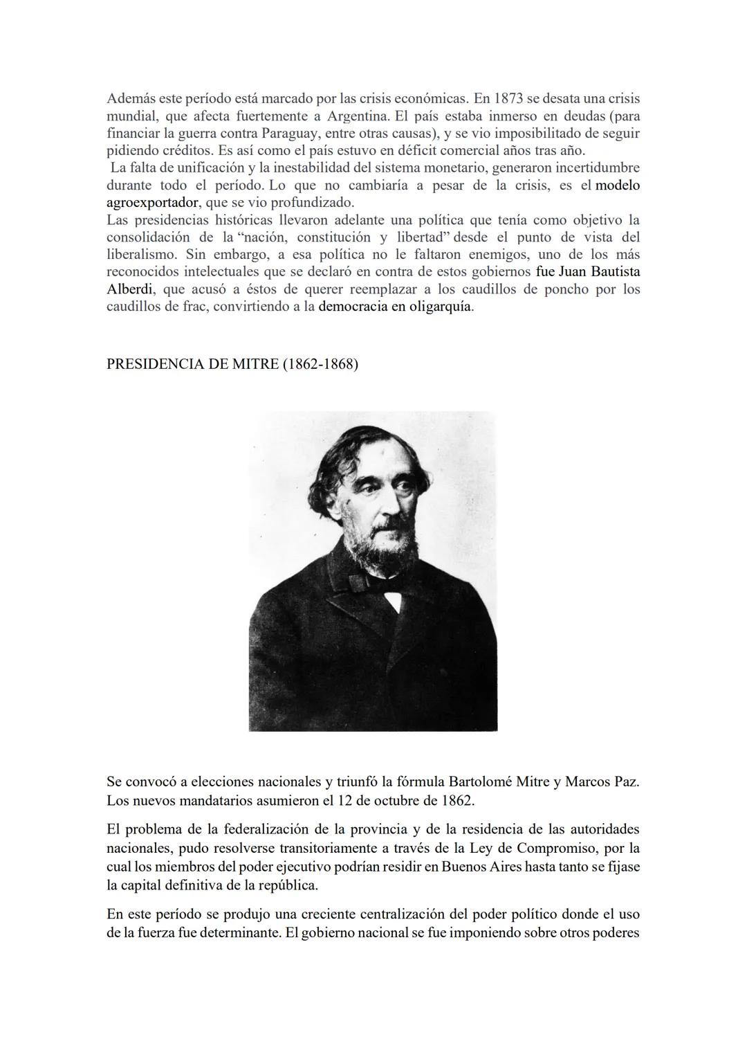# Núcleo N 5 Presidencias Organizadoras
Las Presidencias Organizadoras
Presidencia de Mitre (1862-1868)
Presidencia de Sarmiento (1868-18