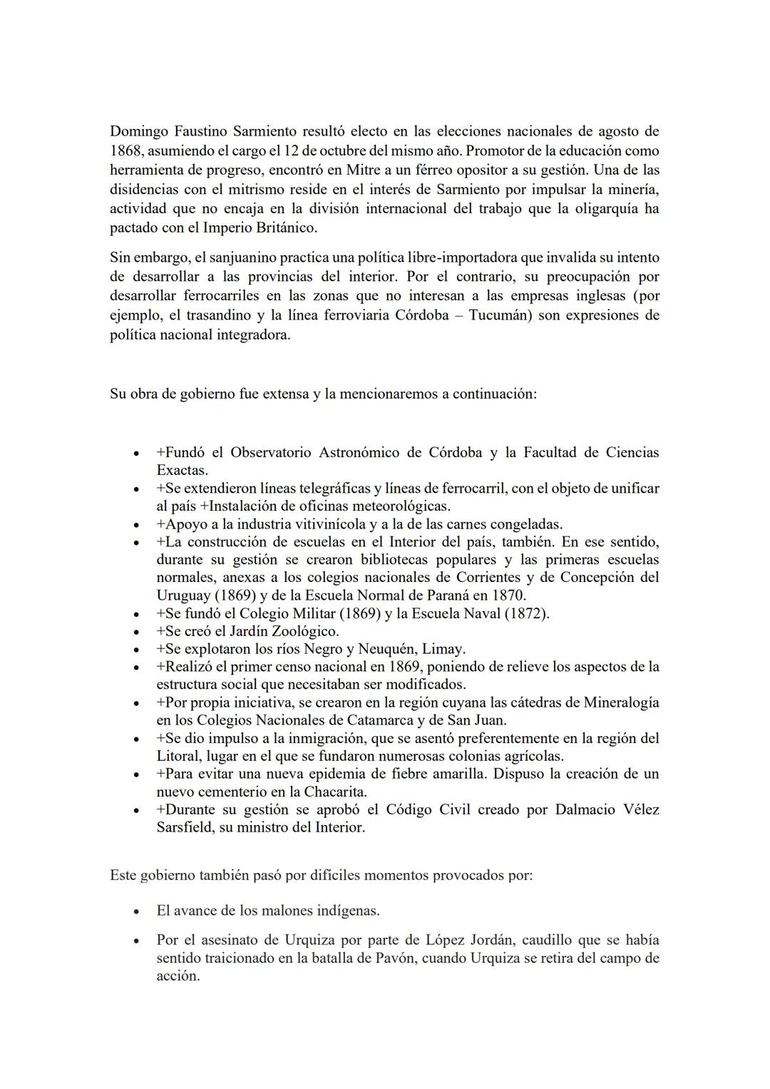 # Núcleo N 5 Presidencias Organizadoras
Las Presidencias Organizadoras
Presidencia de Mitre (1862-1868)
Presidencia de Sarmiento (1868-18