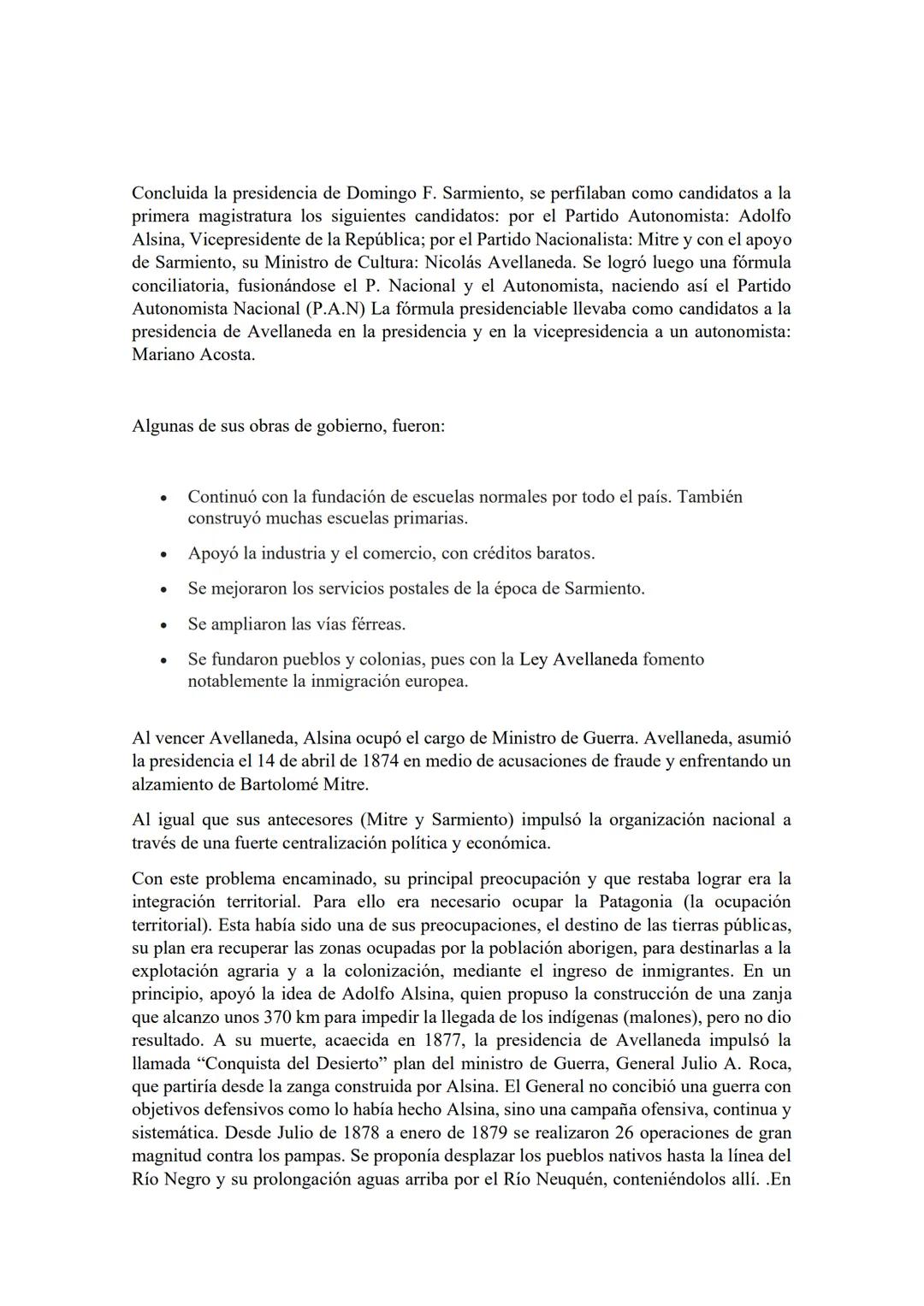 # Núcleo N 5 Presidencias Organizadoras
Las Presidencias Organizadoras
Presidencia de Mitre (1862-1868)
Presidencia de Sarmiento (1868-18