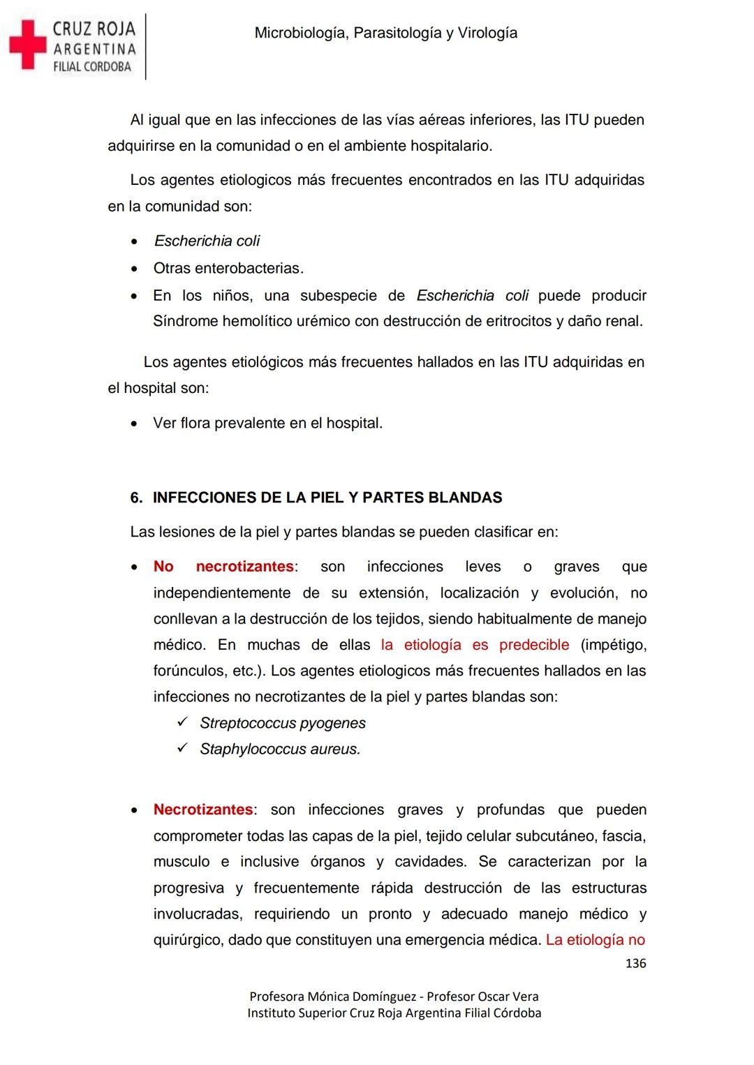 +
CRUZ ROJA
ARGENΤΙΝΑ
FILIAL CÓRDOBA
Instituto Superior
Microbiología,
Parasitología
y
Virología
Profesora Mónica Domínguez
Profesor Osca