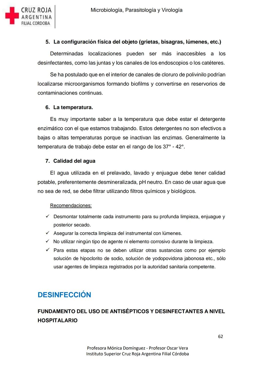 +
CRUZ ROJA
ARGENΤΙΝΑ
FILIAL CÓRDOBA
Instituto Superior
Microbiología,
Parasitología
y
Virología
Profesora Mónica Domínguez
Profesor Osca